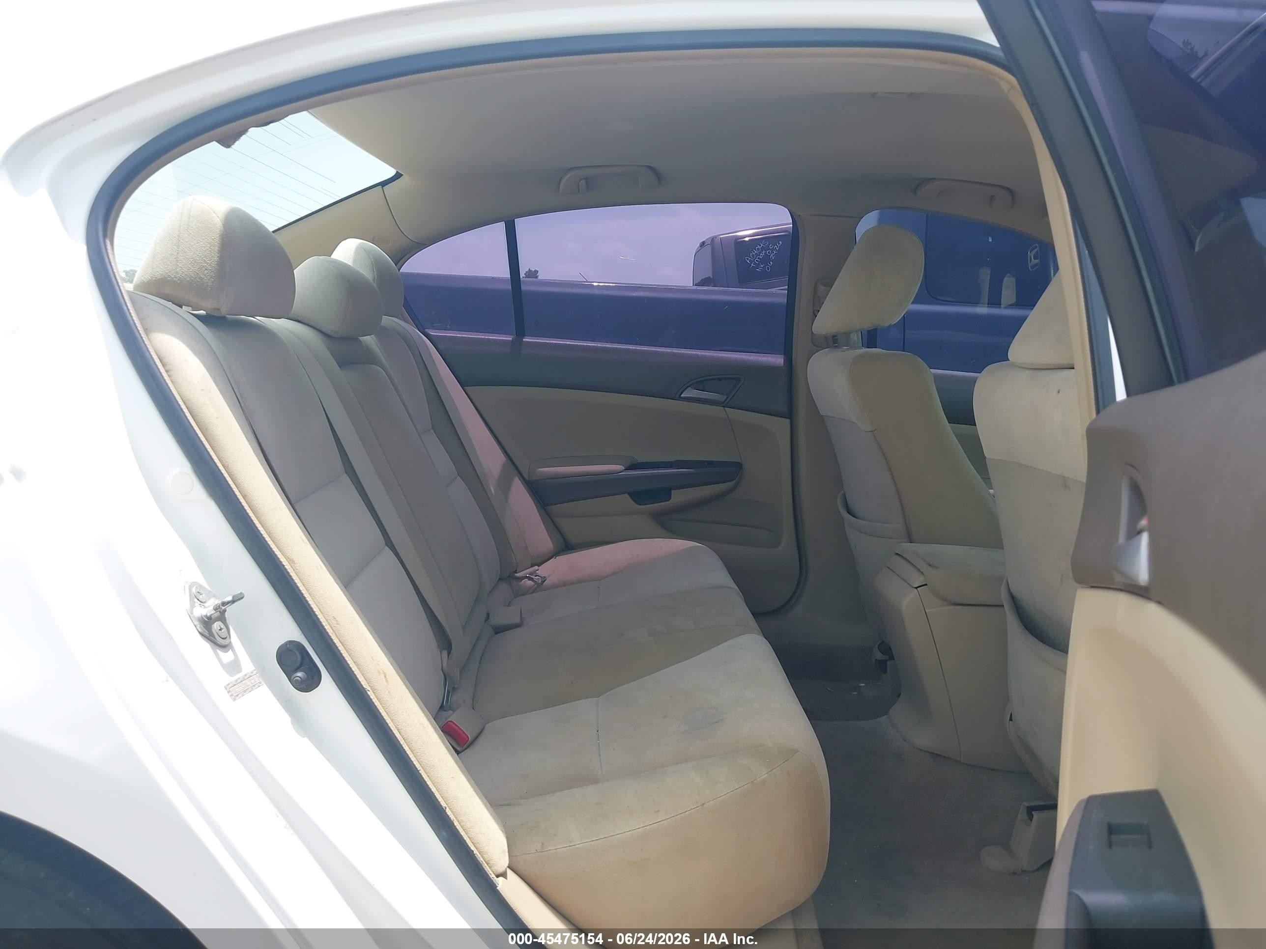 2009 Honda Accord 2.4 Lx-p White vin: 1HGCP26499A194776