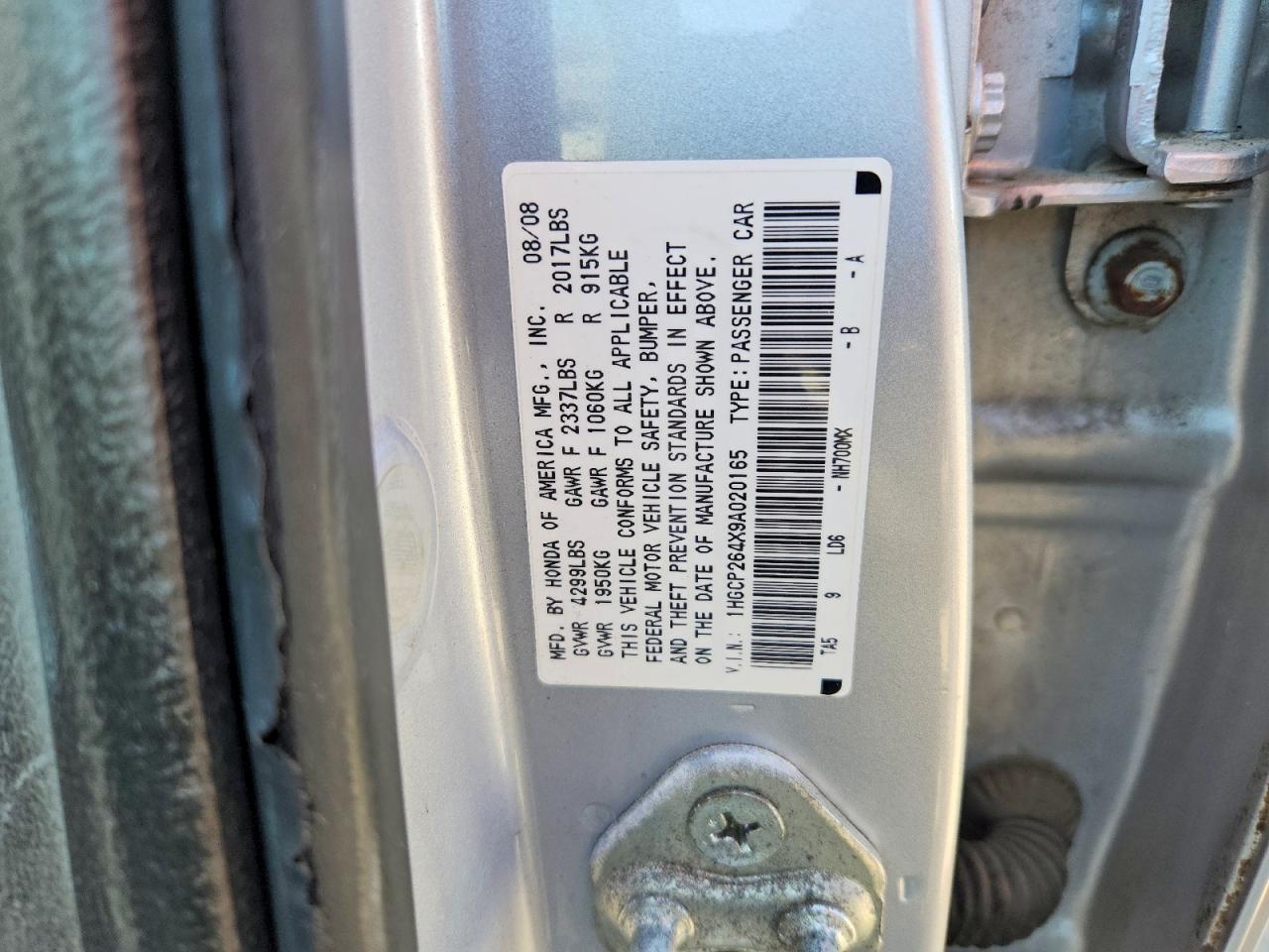 2009 Honda Accord Lxp Silver vin: 1HGCP264X9A020165