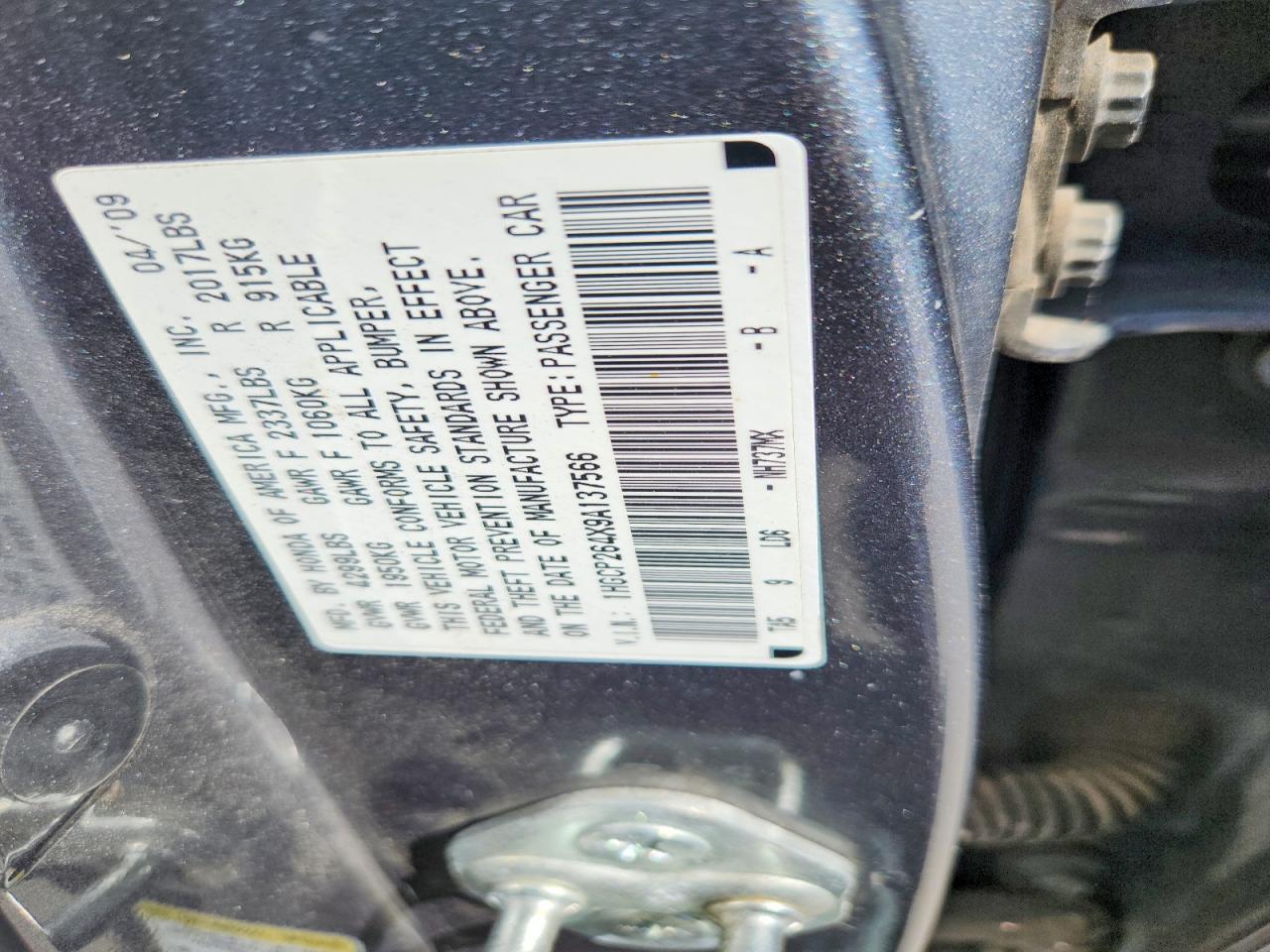 2009 Honda Accord Lxp Gray vin: 1HGCP264X9A137566