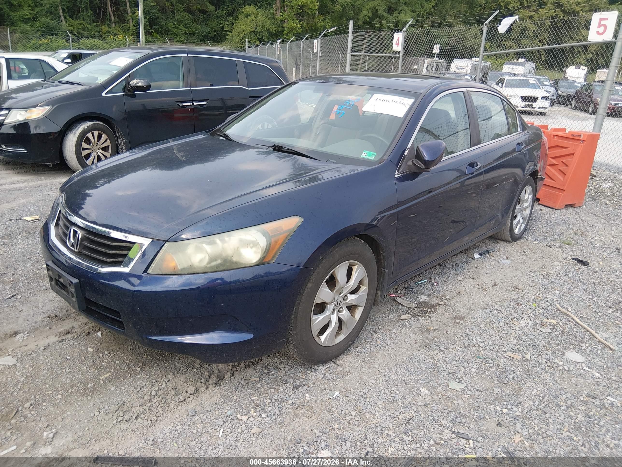2008 Honda Accord 2.4 Ex Blue vin: 1HGCP26708A036836