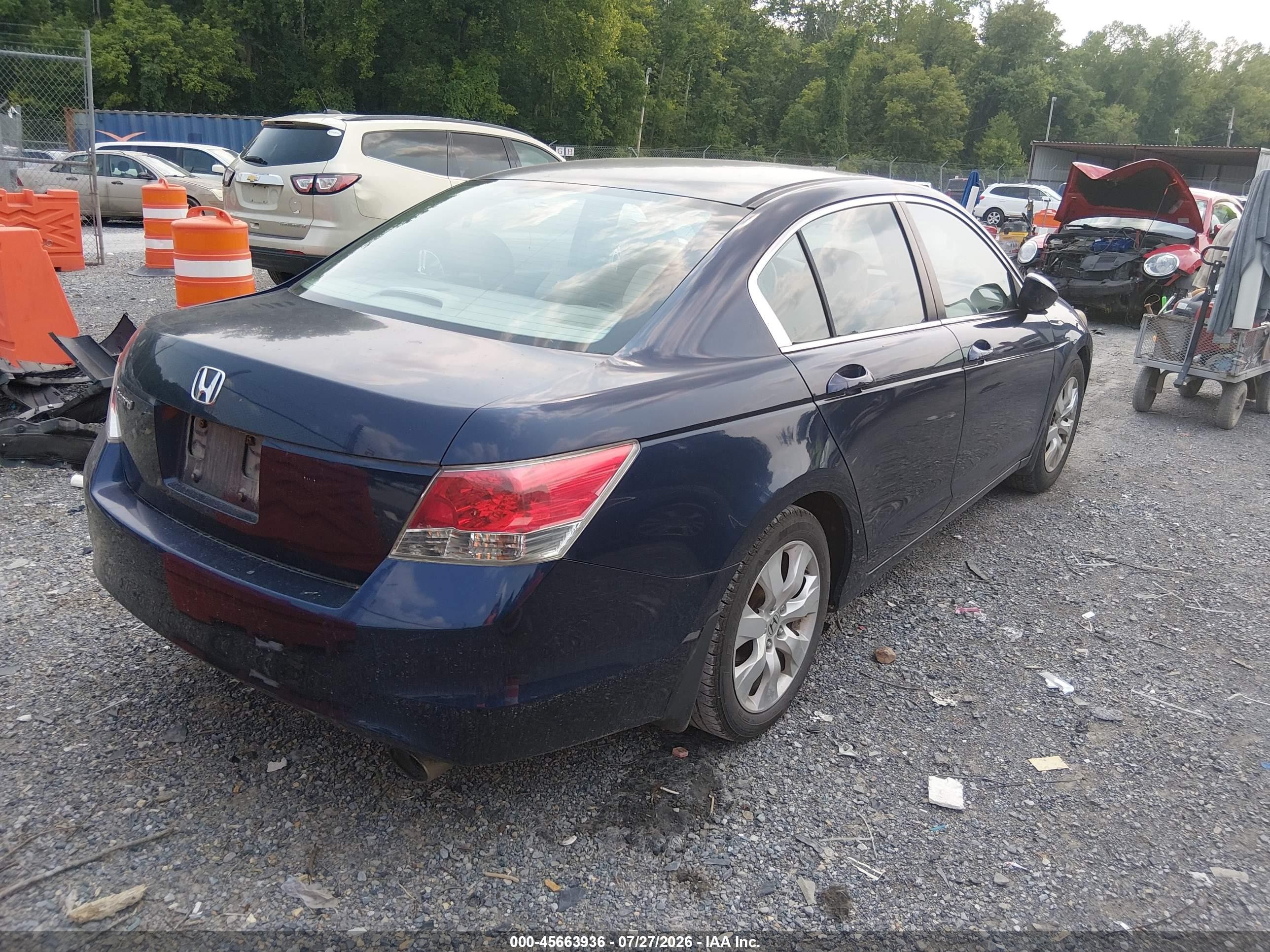 2008 Honda Accord 2.4 Ex Blue vin: 1HGCP26708A036836