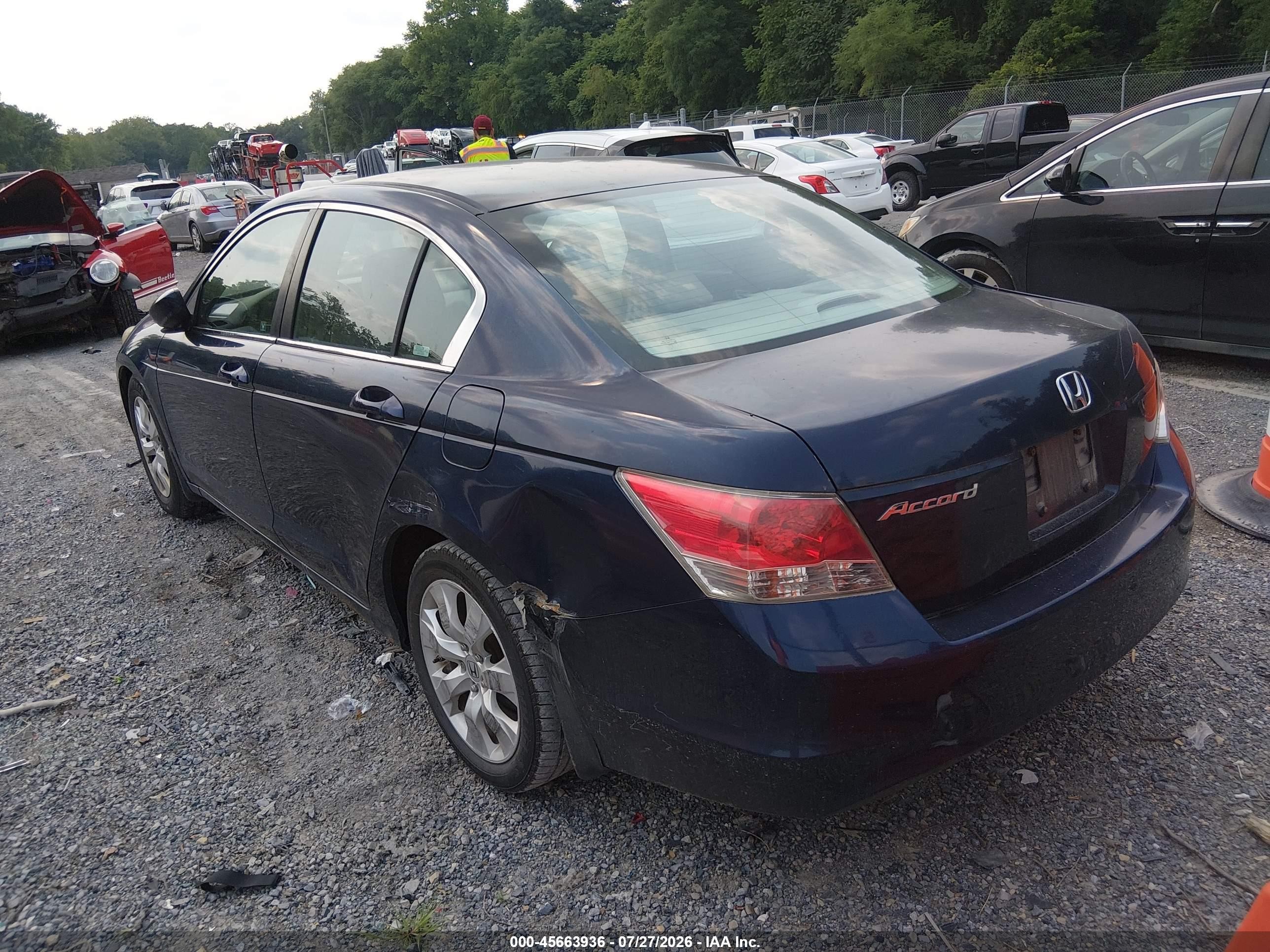 2008 Honda Accord 2.4 Ex Blue vin: 1HGCP26708A036836