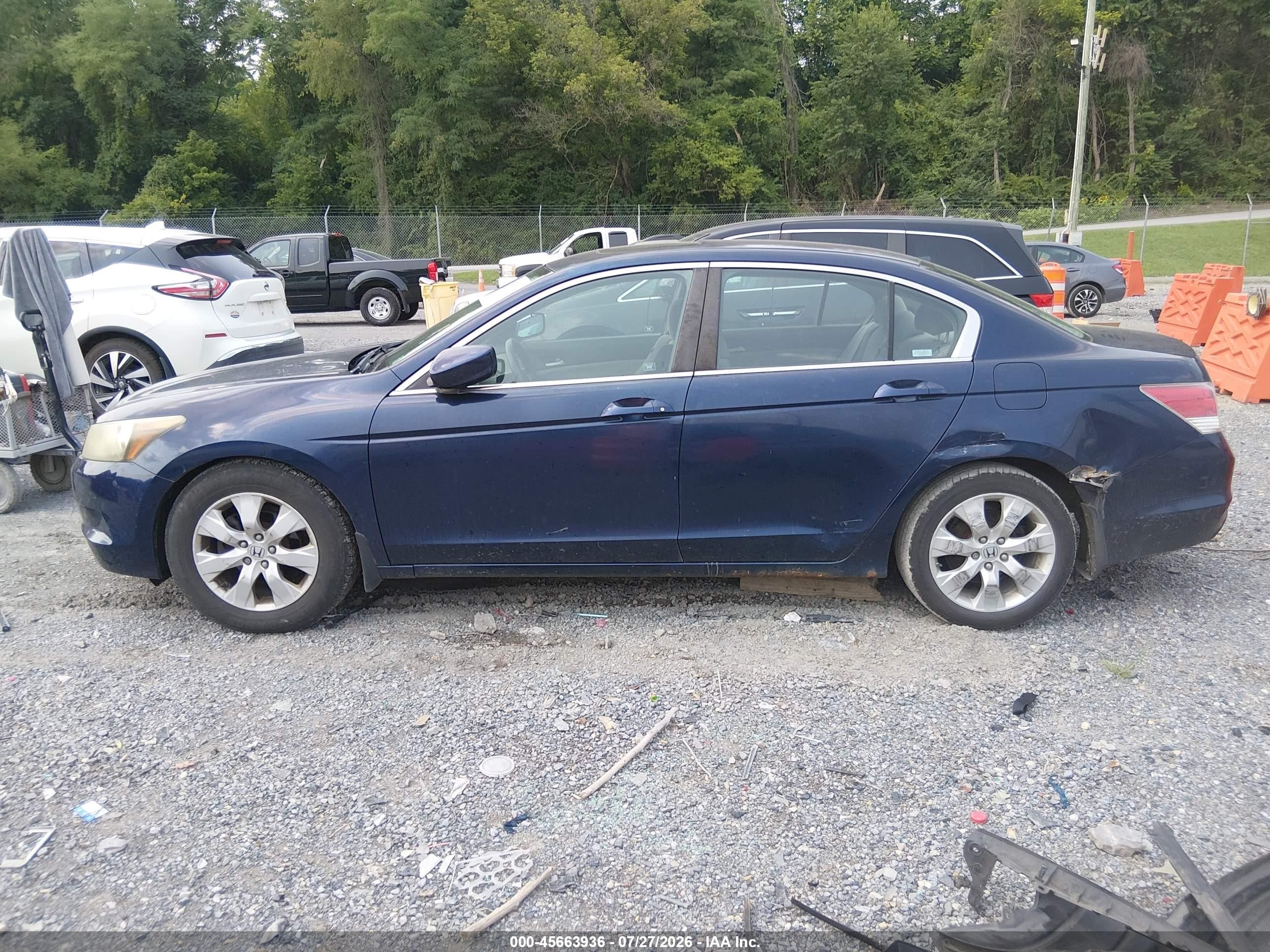 2008 Honda Accord 2.4 Ex Blue vin: 1HGCP26708A036836