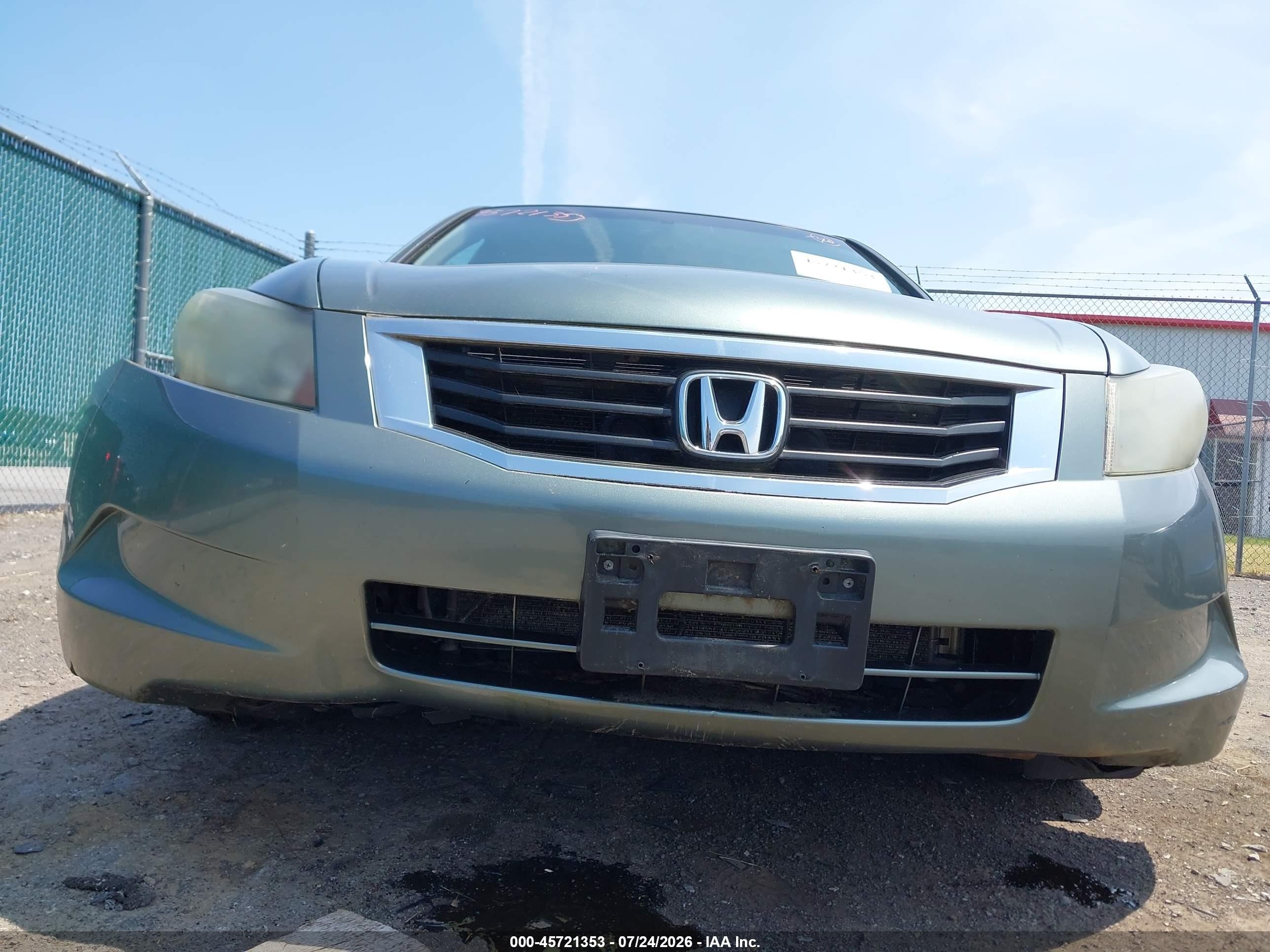 2009 Honda Accord 2.4 Ex Зеленый vin: 1HGCP26709A200474