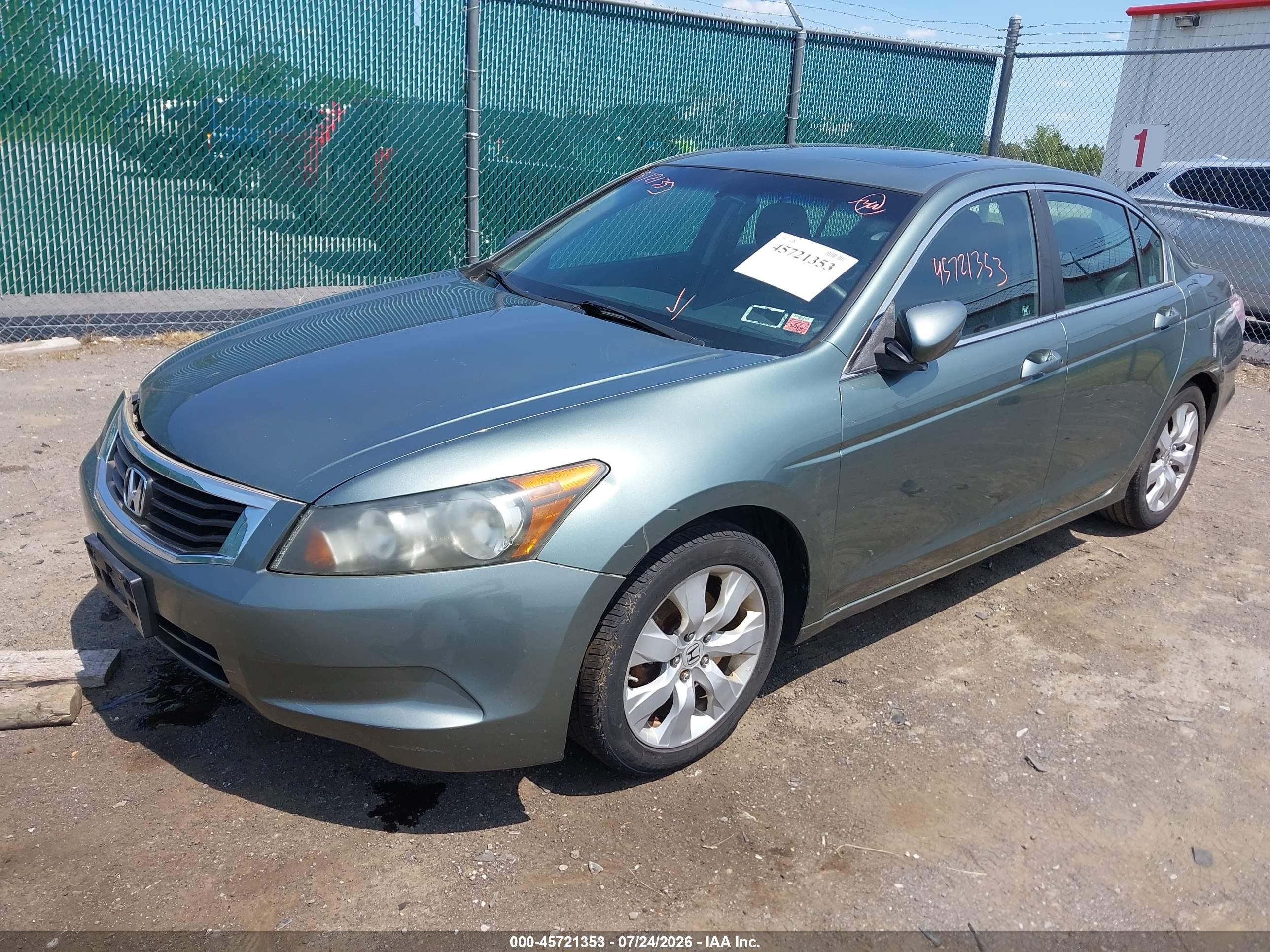 2009 Honda Accord 2.4 Ex Зеленый vin: 1HGCP26709A200474