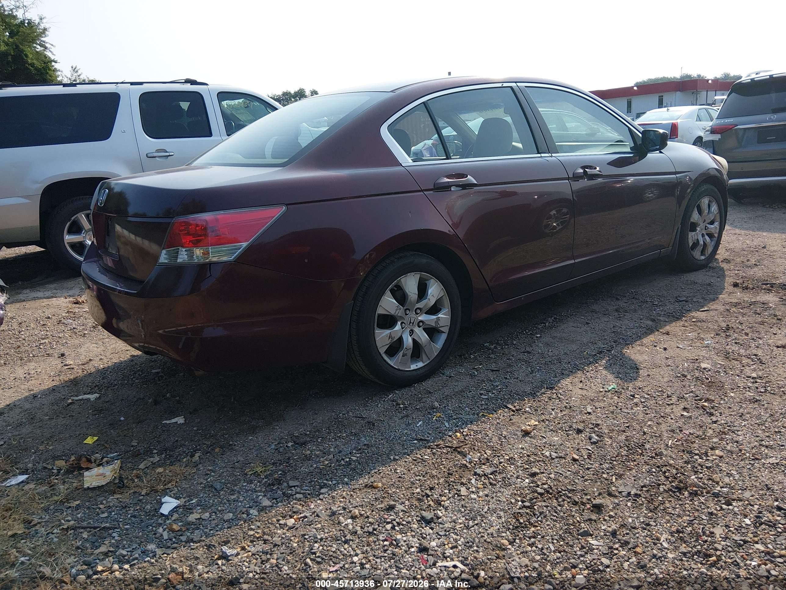 2008 Honda Accord 2.4 Ex Red vin: 1HGCP26718A066606
