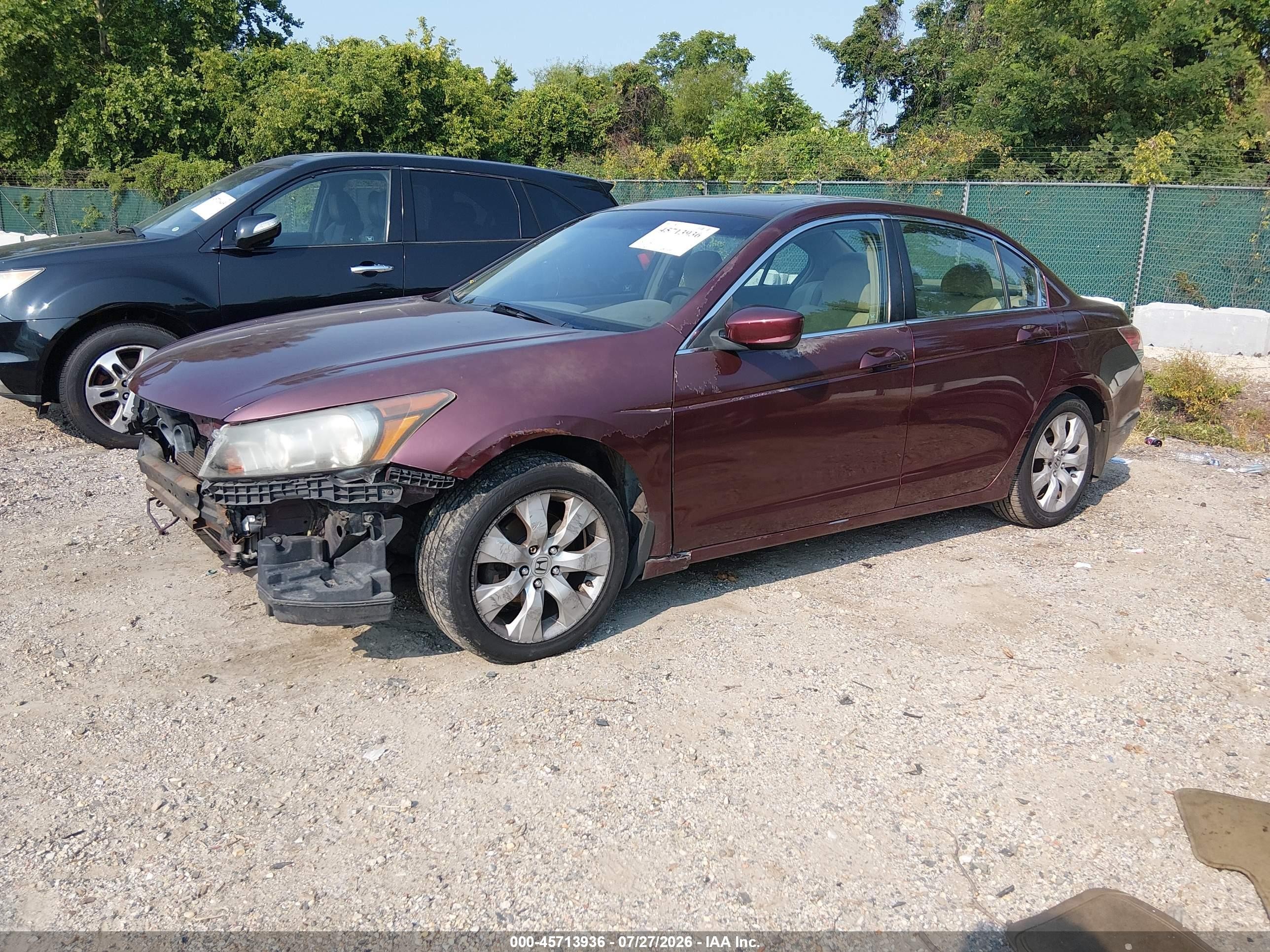 2008 Honda Accord 2.4 Ex Red vin: 1HGCP26718A066606