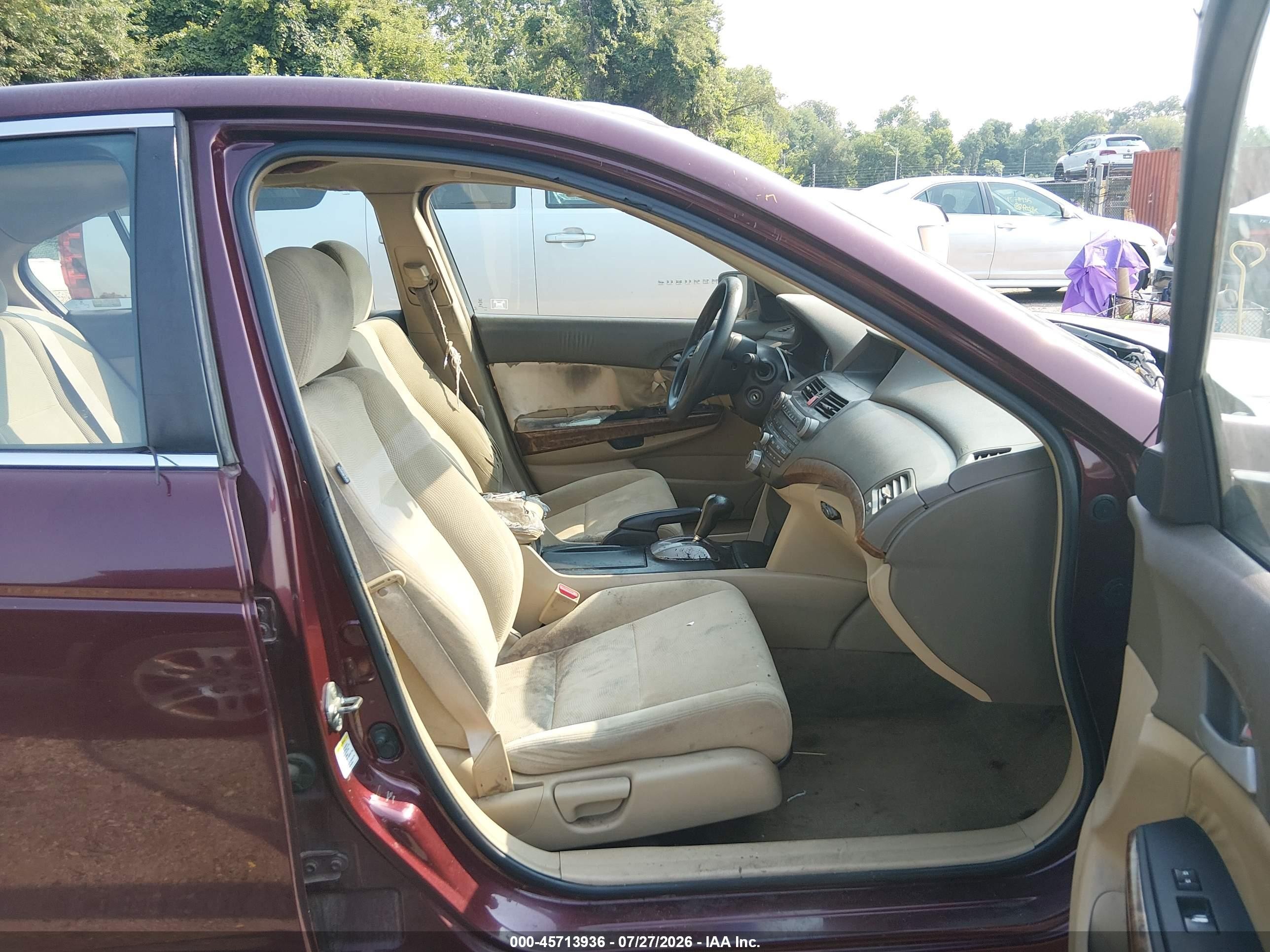 2008 Honda Accord 2.4 Ex Red vin: 1HGCP26718A066606