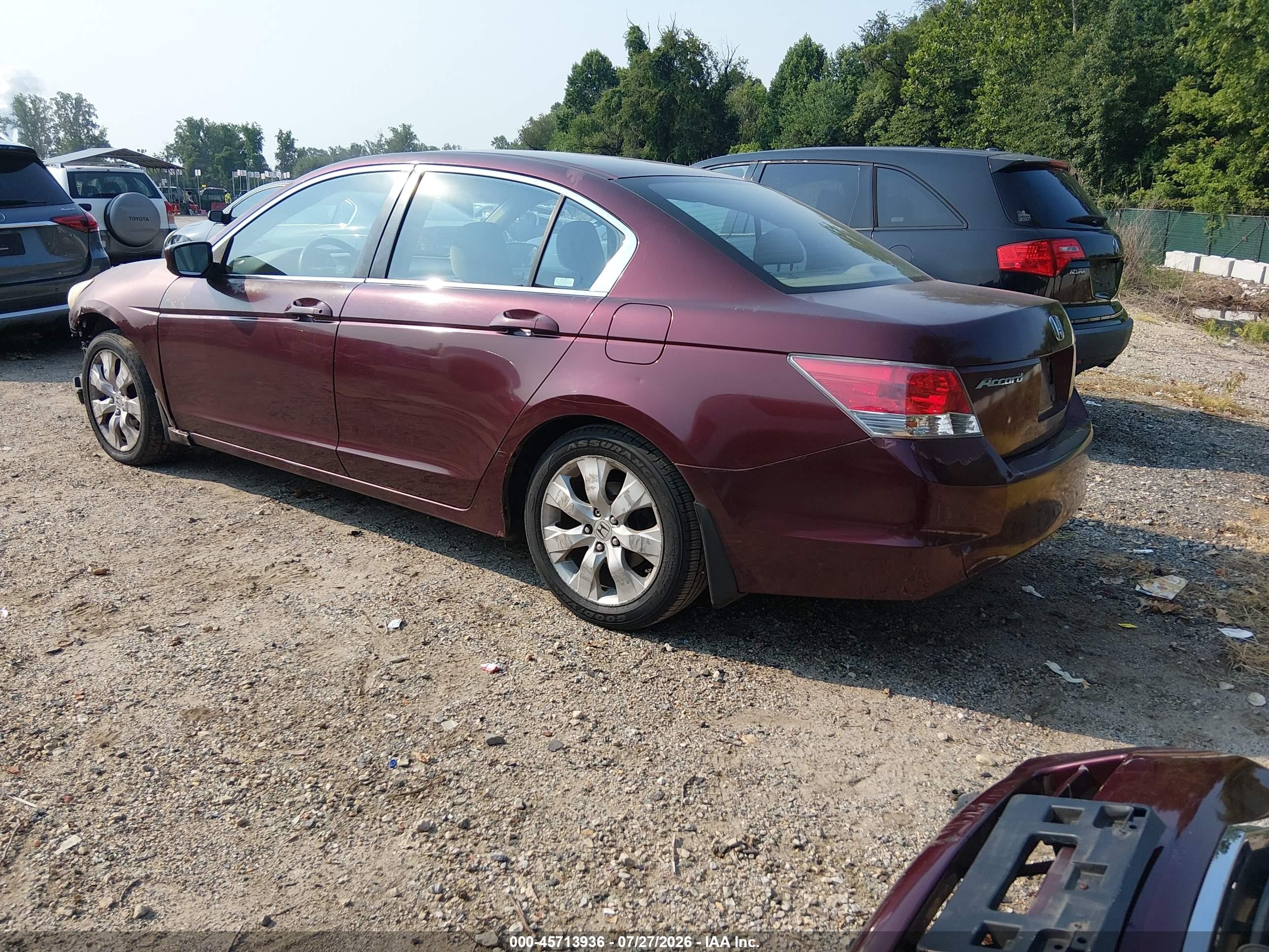 2008 Honda Accord 2.4 Ex Red vin: 1HGCP26718A066606