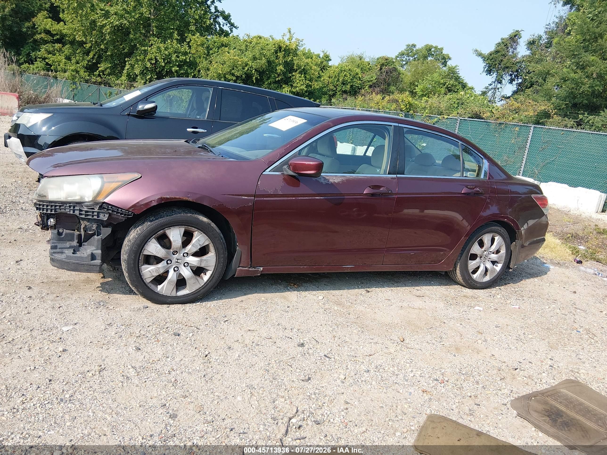 2008 Honda Accord 2.4 Ex Red vin: 1HGCP26718A066606