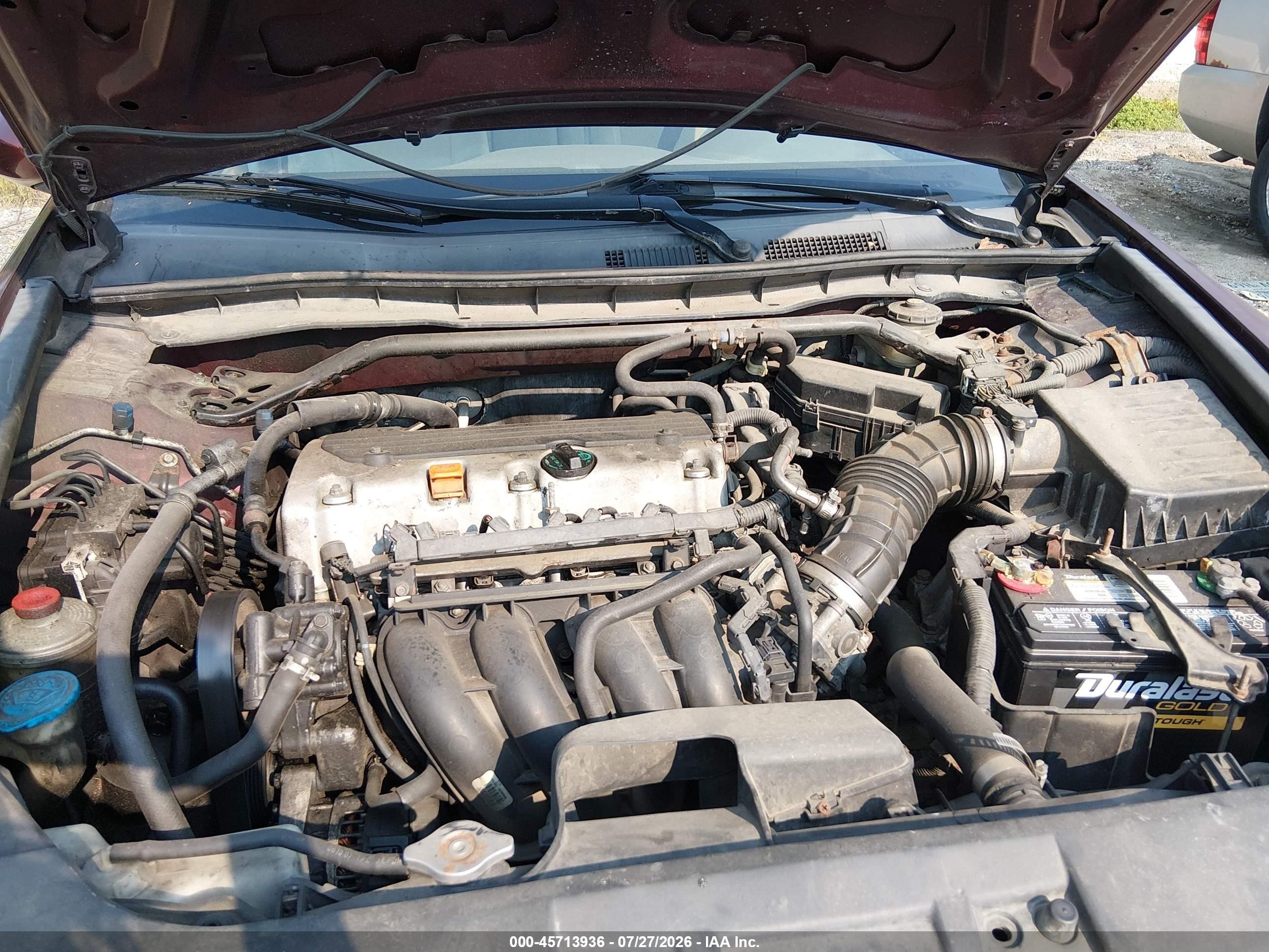 2008 Honda Accord 2.4 Ex Red vin: 1HGCP26718A066606