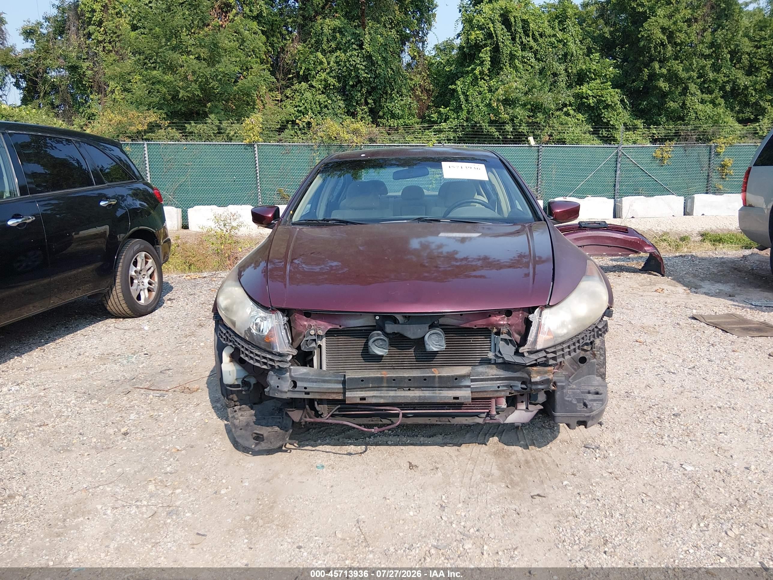 2008 Honda Accord 2.4 Ex Red vin: 1HGCP26718A066606