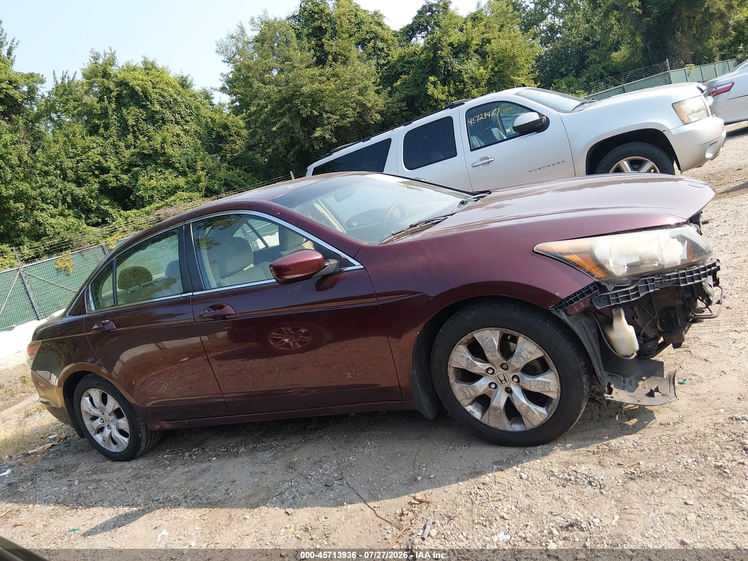 2008 Honda Accord 2.4 Ex Red vin: 1HGCP26718A066606