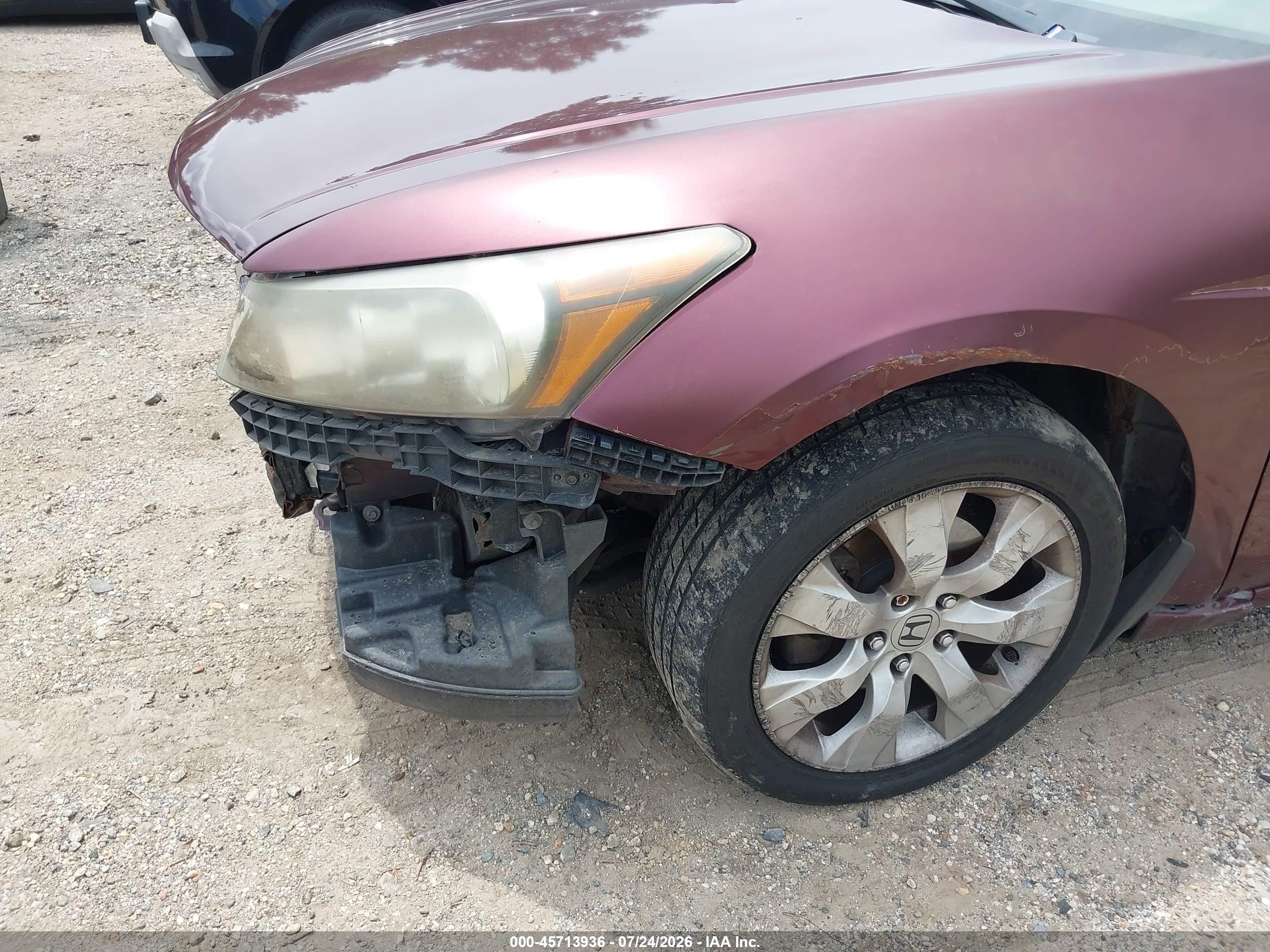 2008 Honda Accord 2.4 Ex Red vin: 1HGCP26718A066606