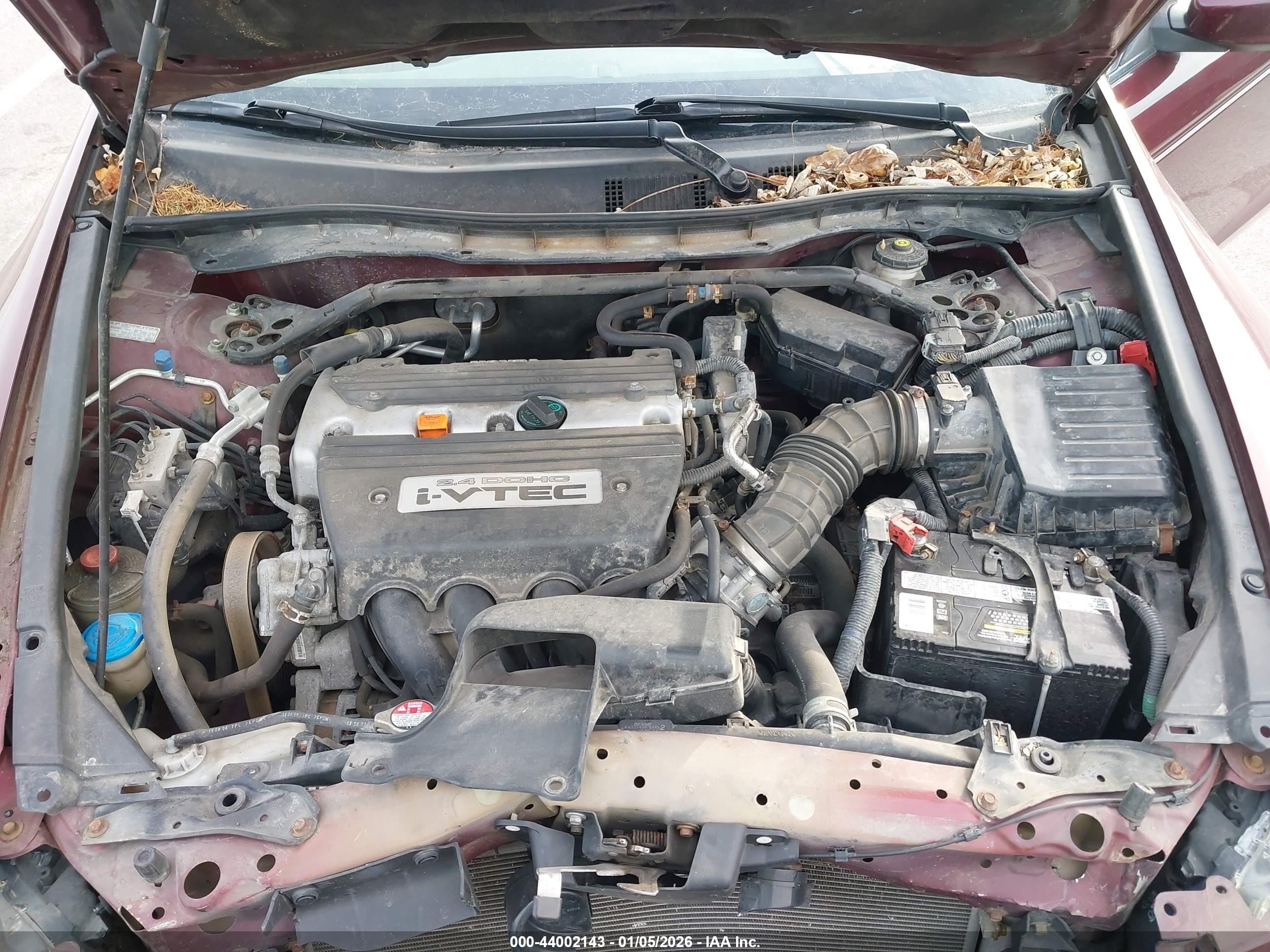2009 Honda Accord 2.4 Ex Burgundy vin: 1HGCP26719A097145