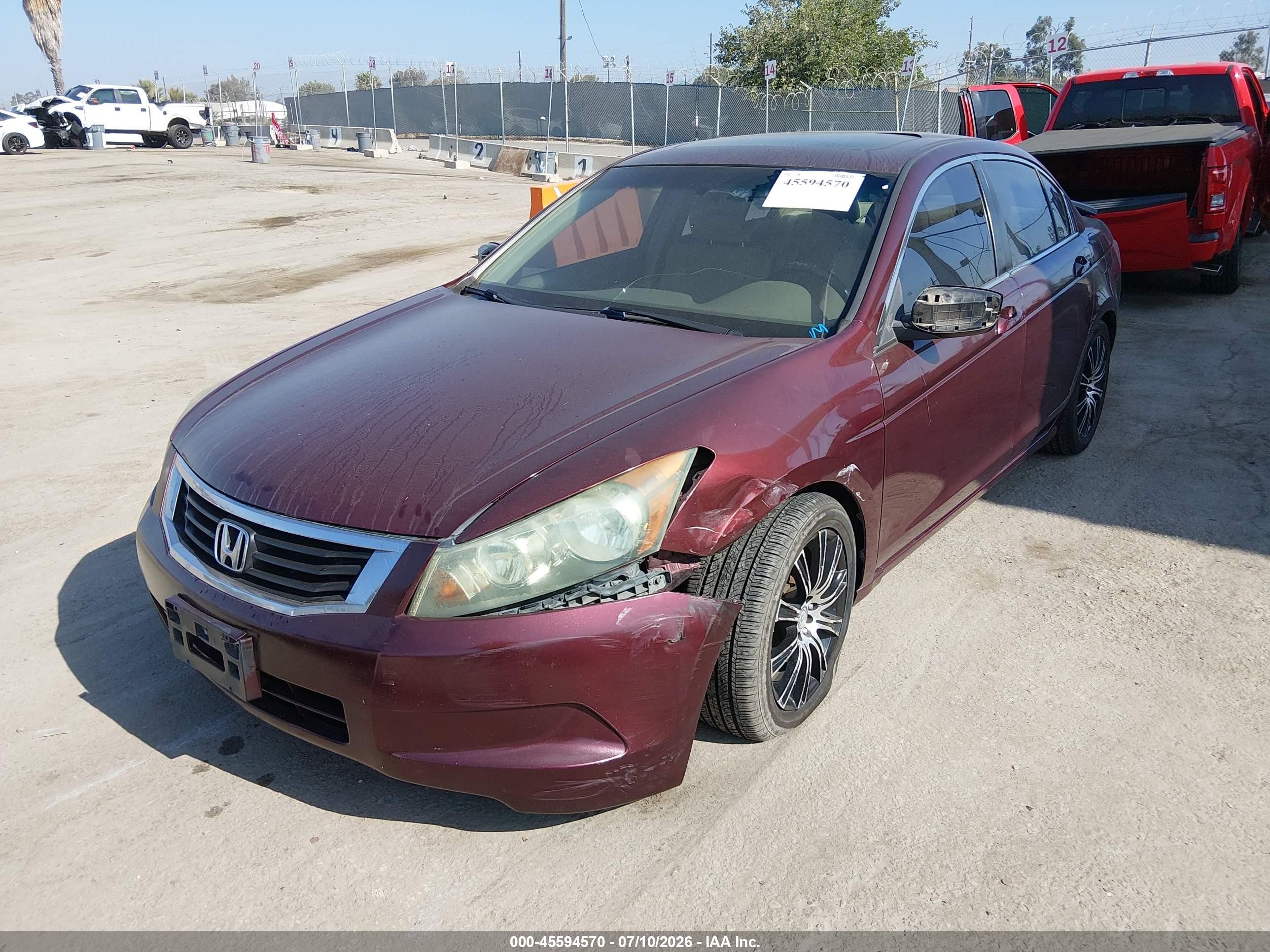 2008 Honda Accord 2.4 Ex Burgundy vin: 1HGCP26728A118857
