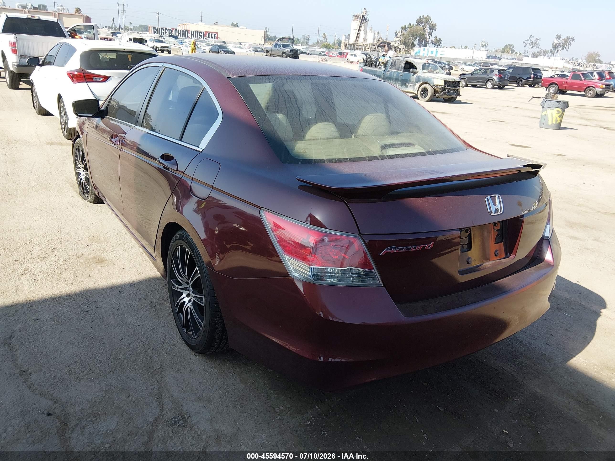 2008 Honda Accord 2.4 Ex Burgundy vin: 1HGCP26728A118857