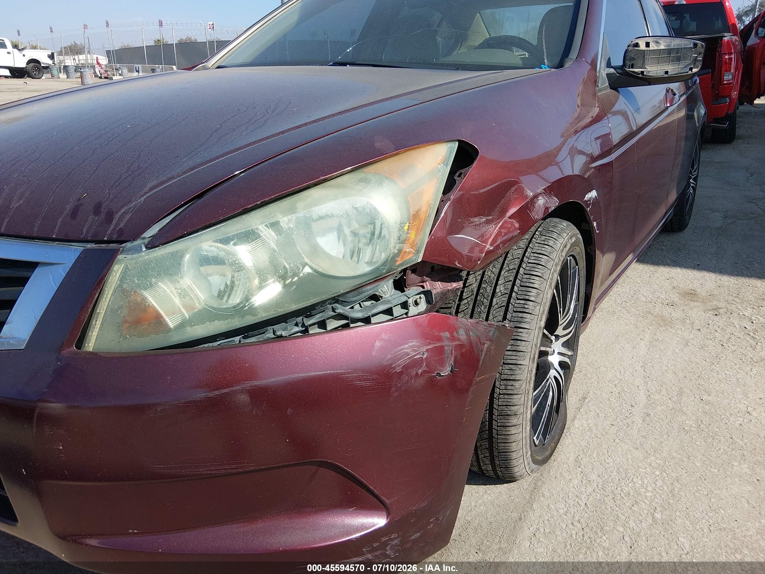 2008 Honda Accord 2.4 Ex Burgundy vin: 1HGCP26728A118857