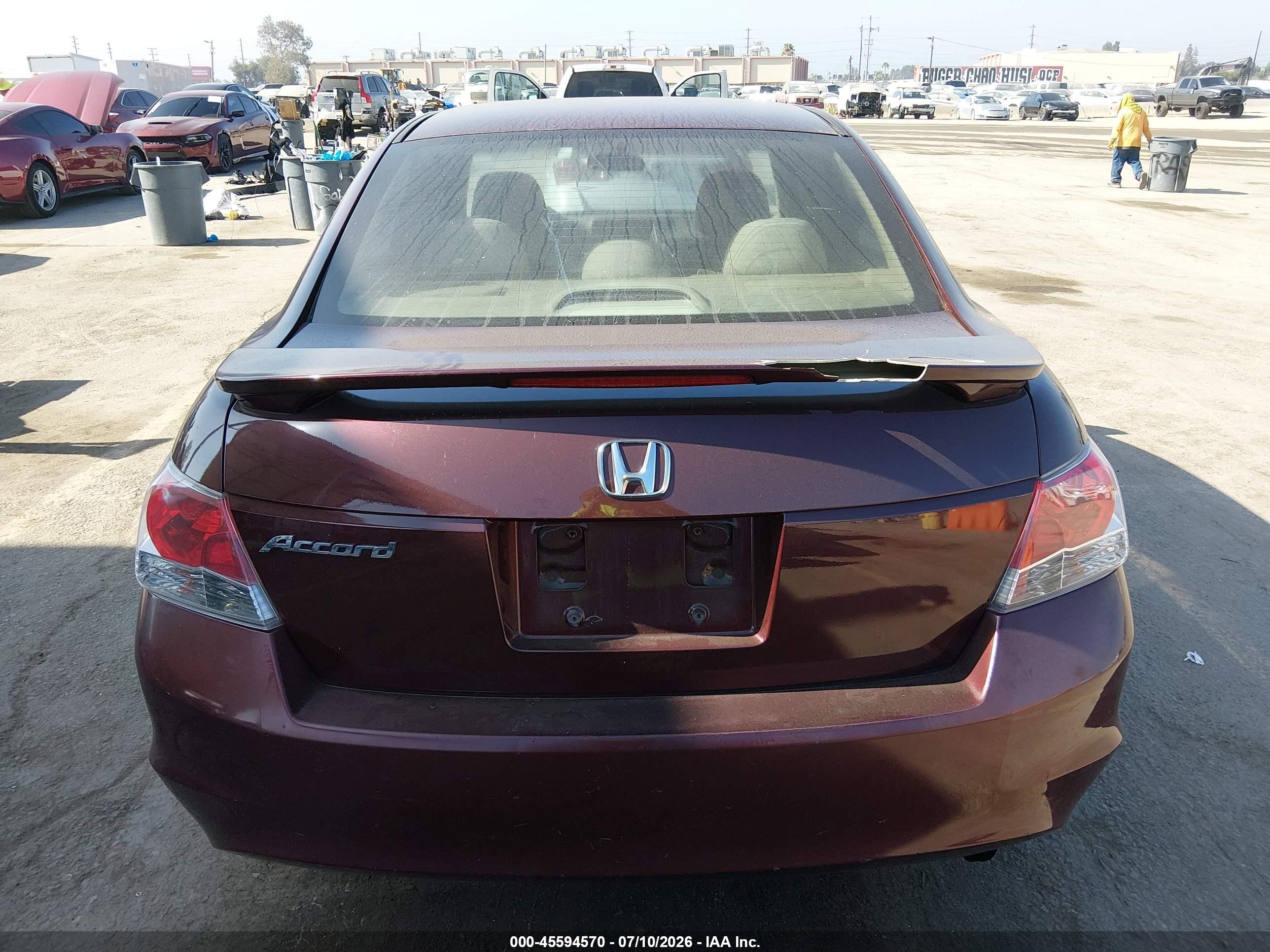 2008 Honda Accord 2.4 Ex Burgundy vin: 1HGCP26728A118857