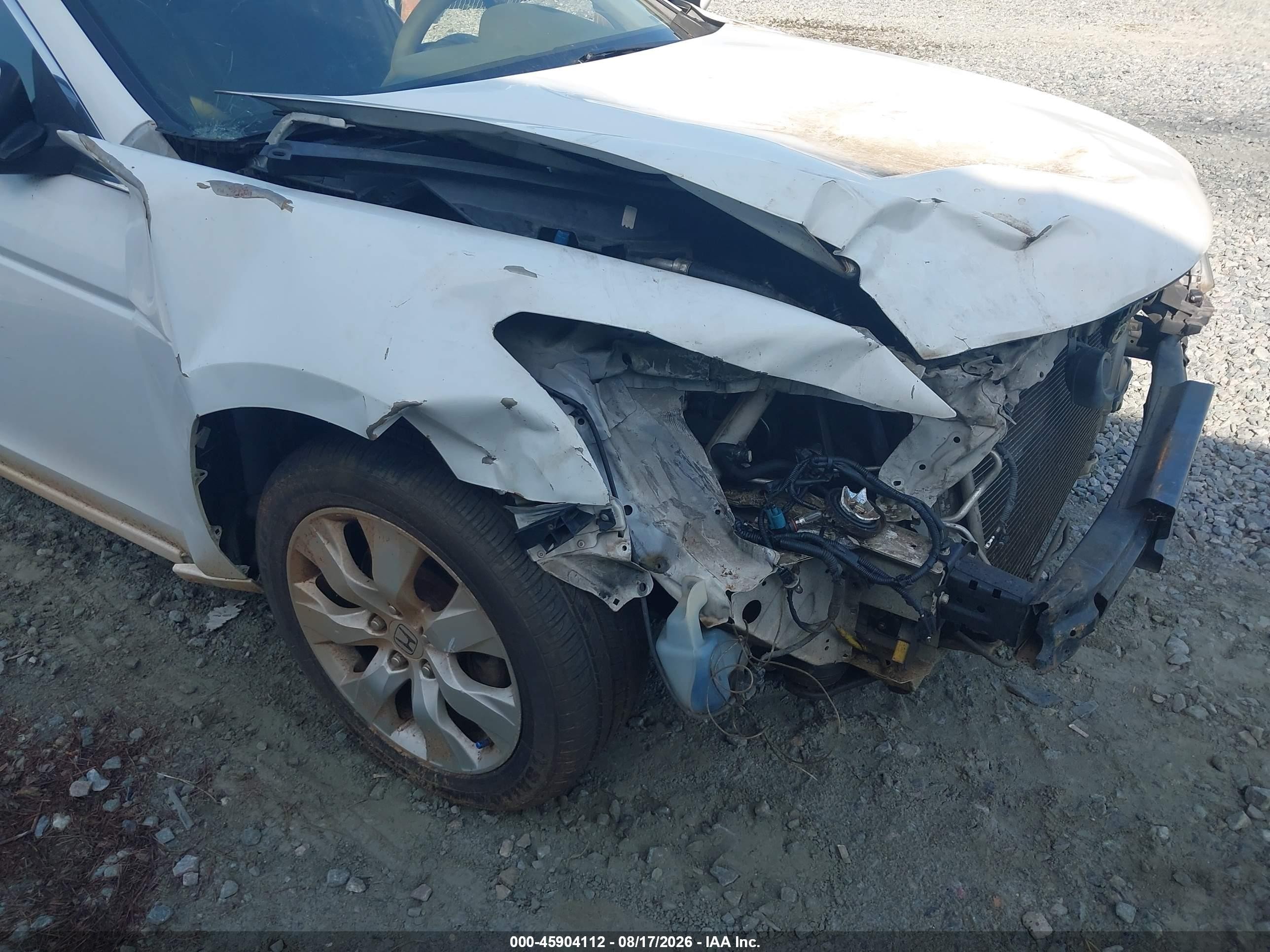 2009 Honda Accord 2.4 Ex White vin: 1HGCP26729A095260