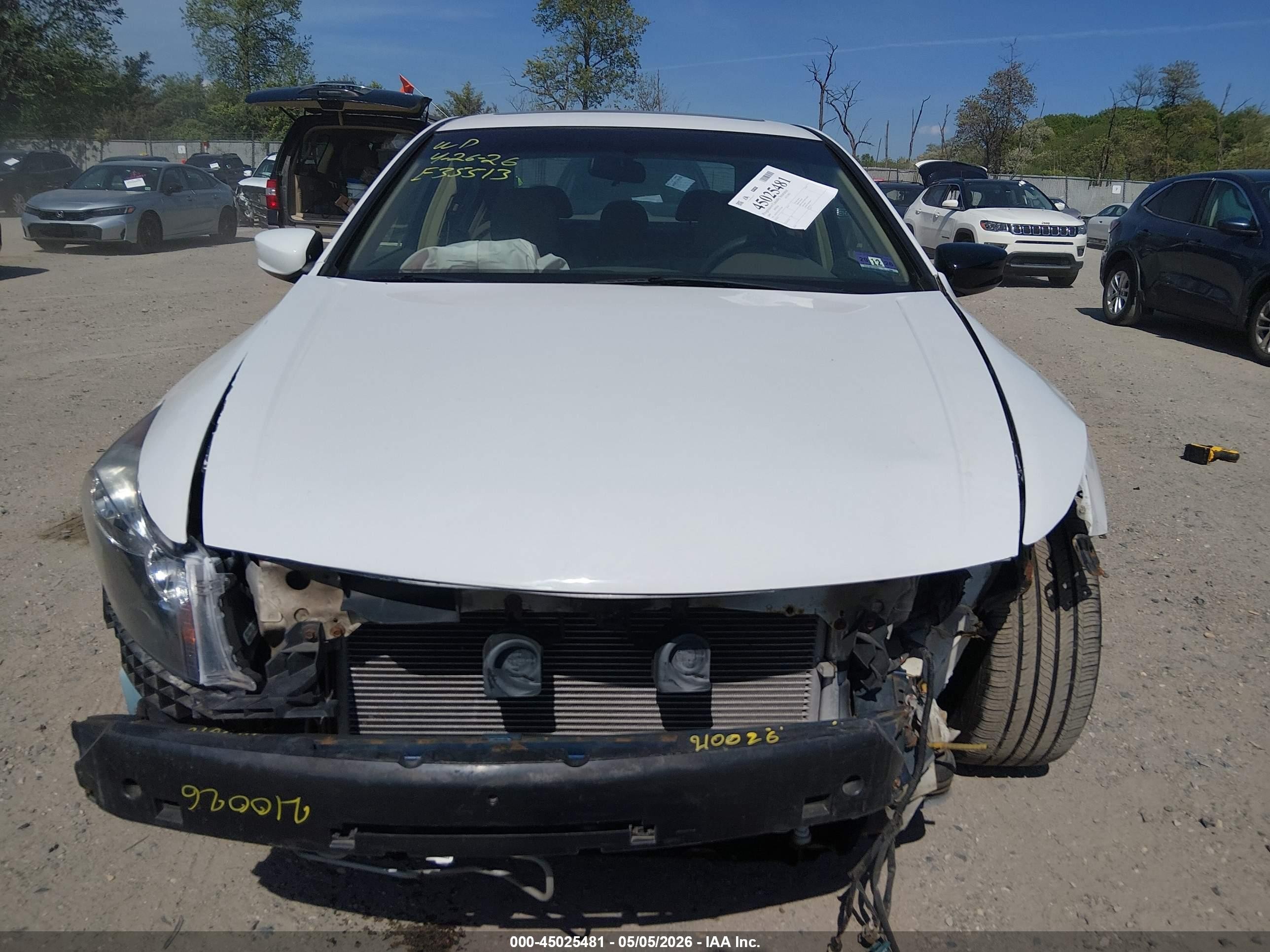 2009 Honda Accord 2.4 Ex White vin: 1HGCP26729A153660