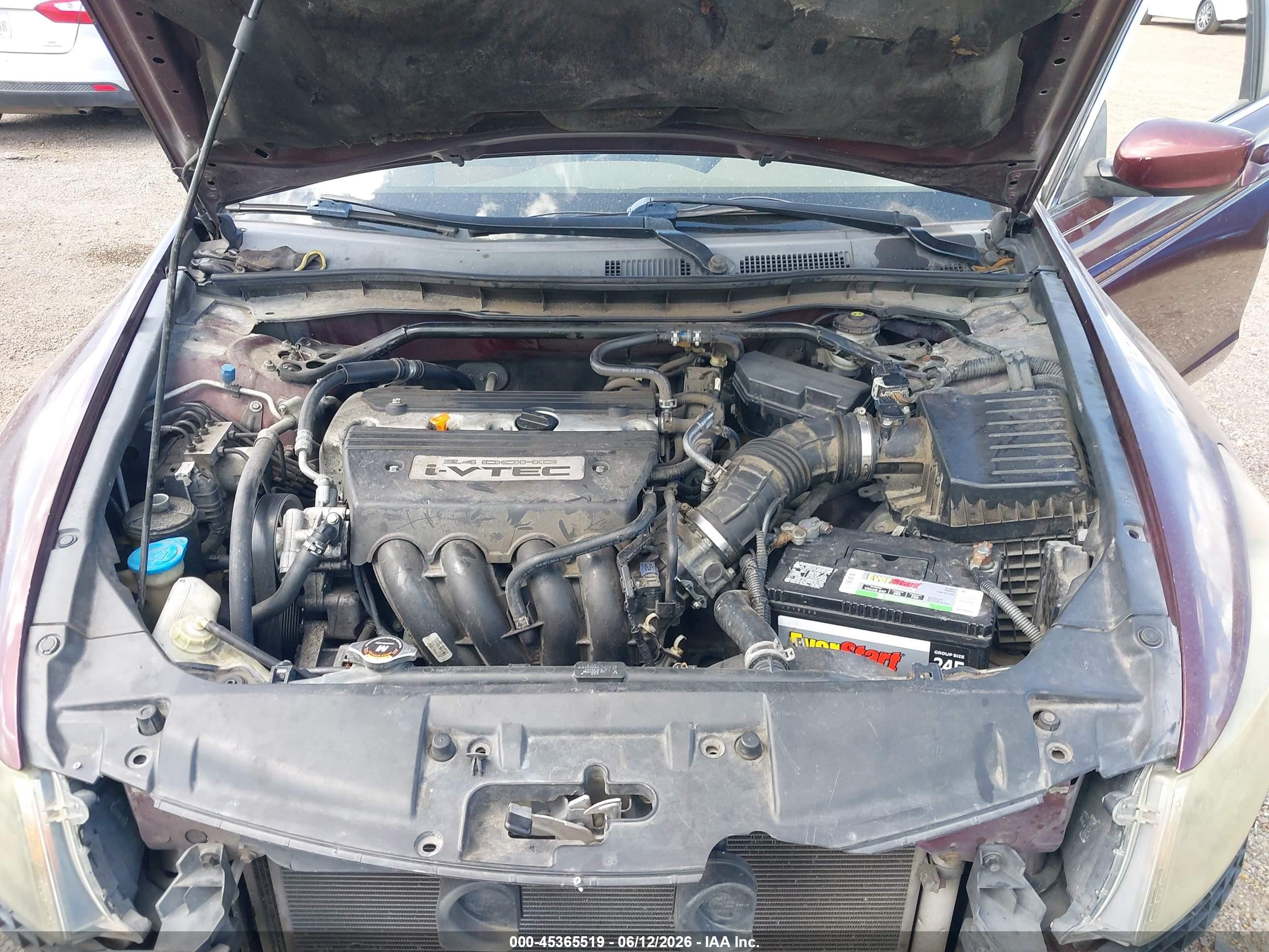 2008 Honda Accord 2.4 Ex Maroon vin: 1HGCP26738A051296