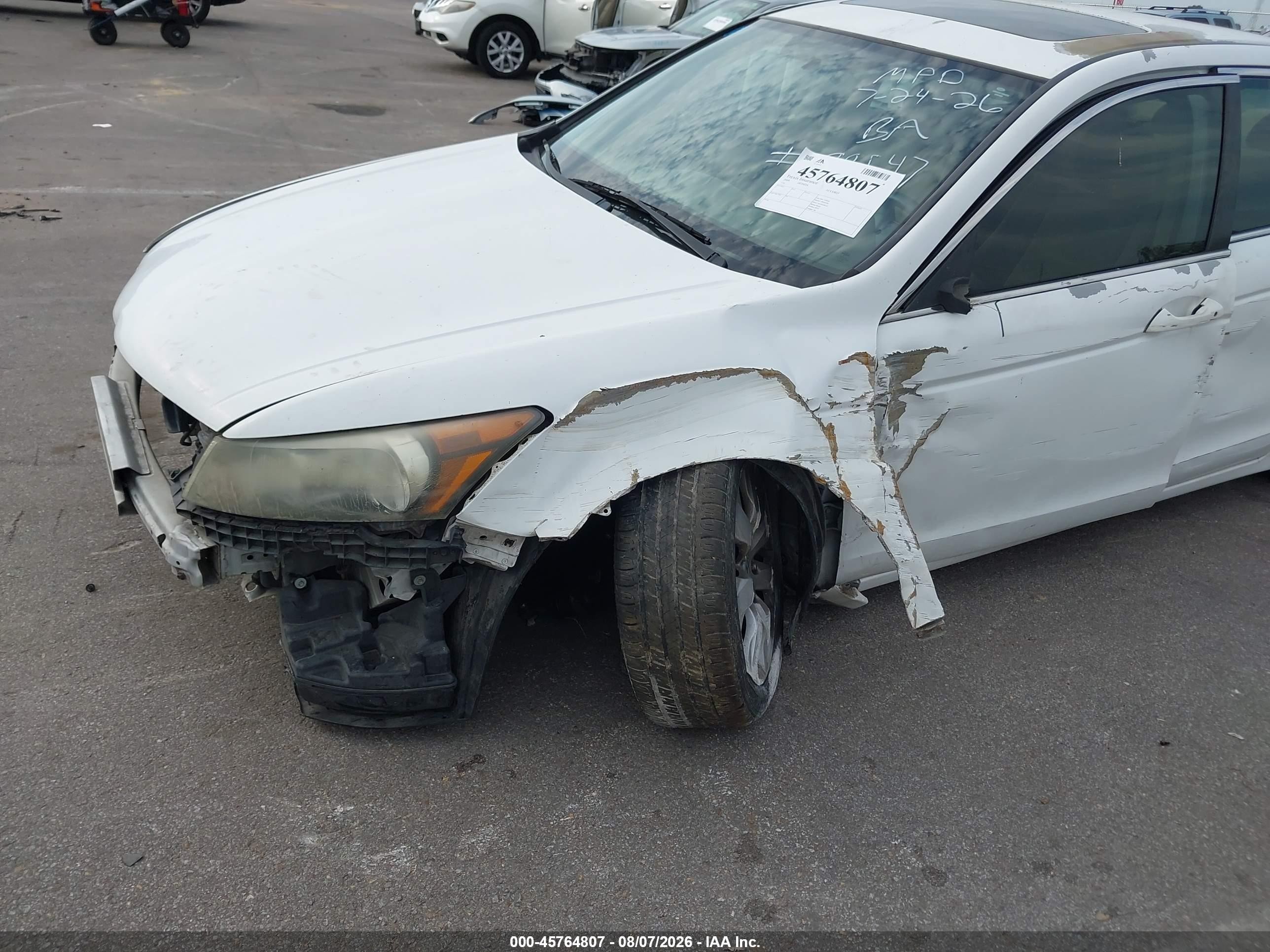 2009 Honda Accord Ex White vin: 1HGCP26749A176776