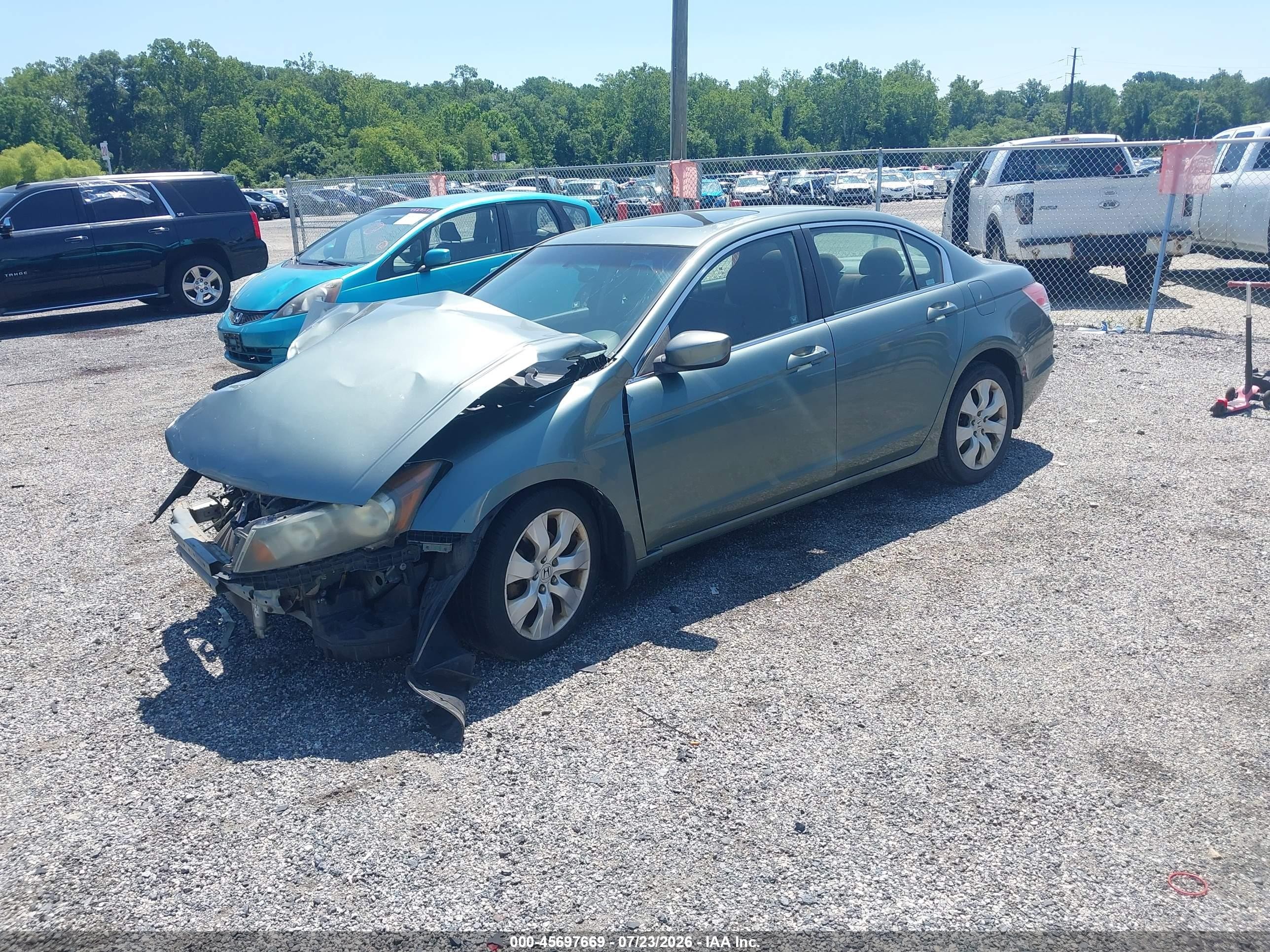 2008 Honda Accord 2.4 Ex Зеленый vin: 1HGCP26758A085904