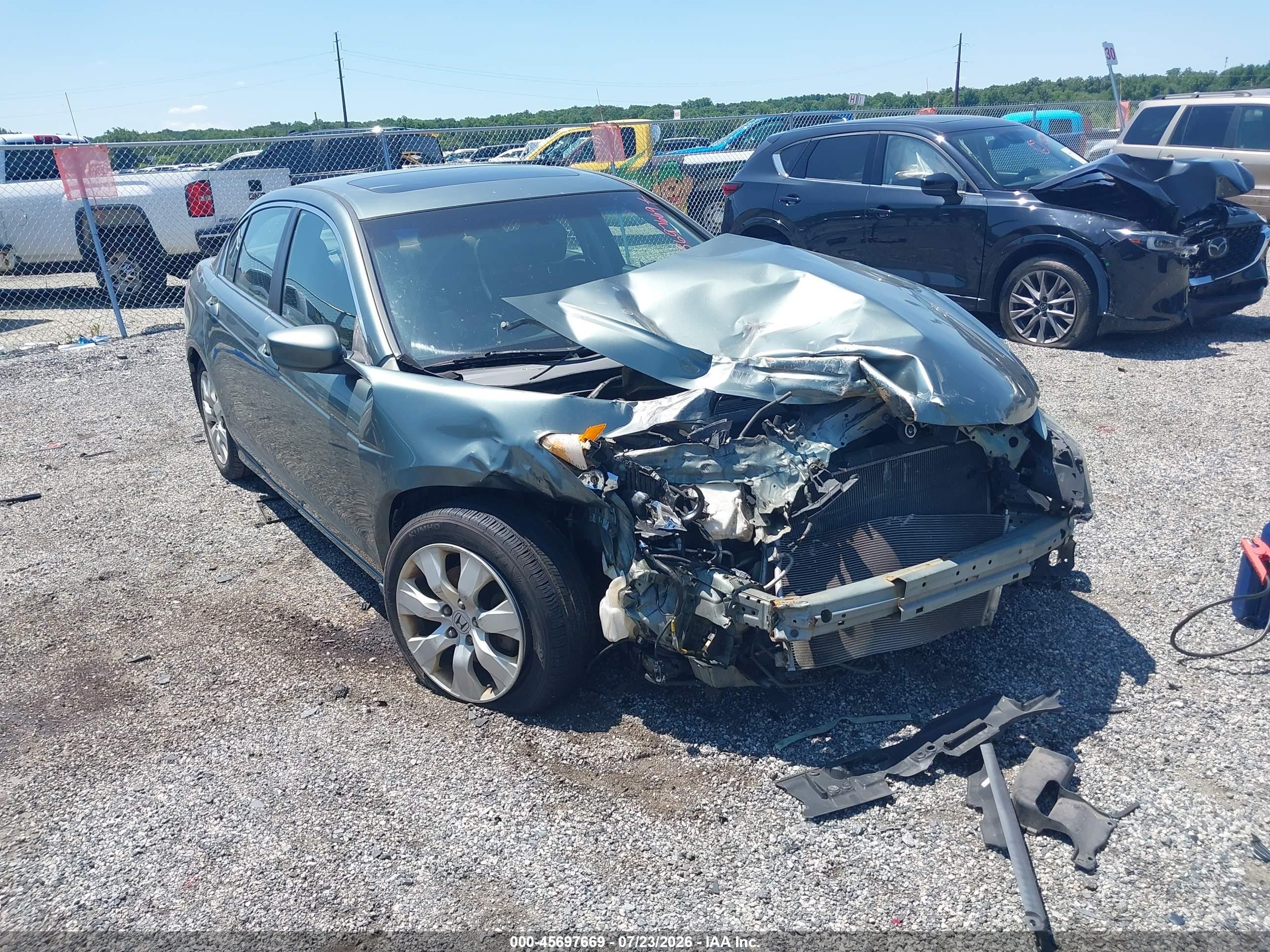 2008 Honda Accord 2.4 Ex Зеленый vin: 1HGCP26758A085904