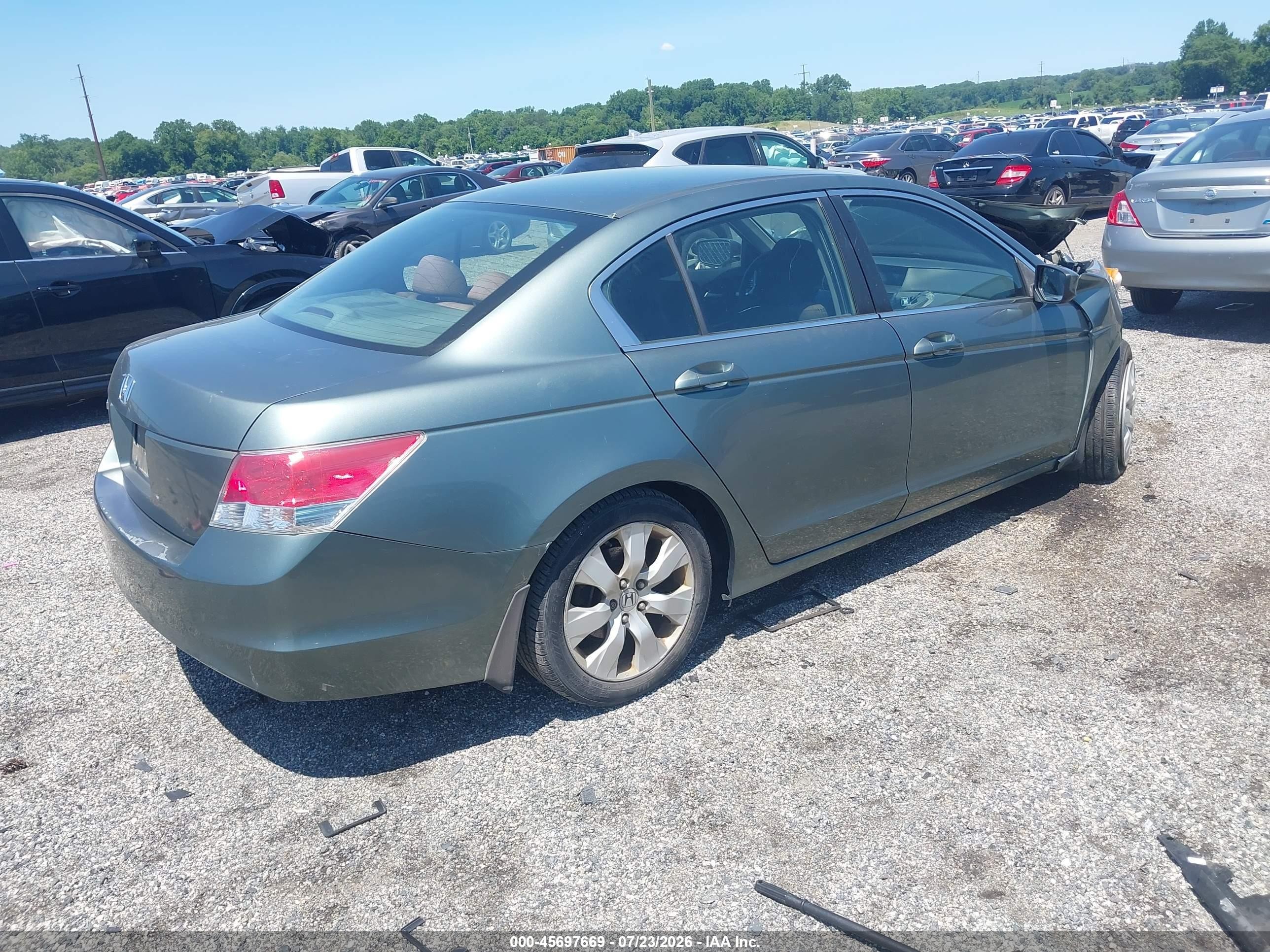 2008 Honda Accord 2.4 Ex Зеленый vin: 1HGCP26758A085904