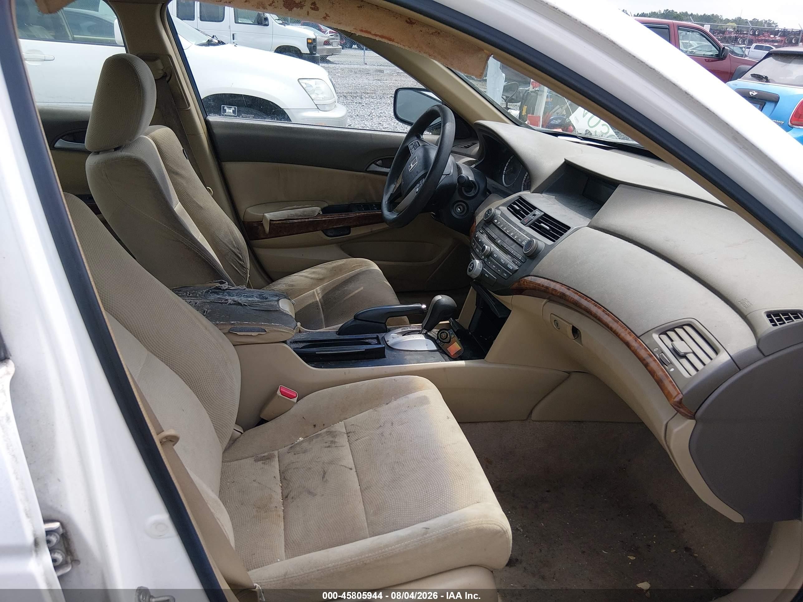 2009 Honda Accord 2.4 Ex White vin: 1HGCP26759A140823