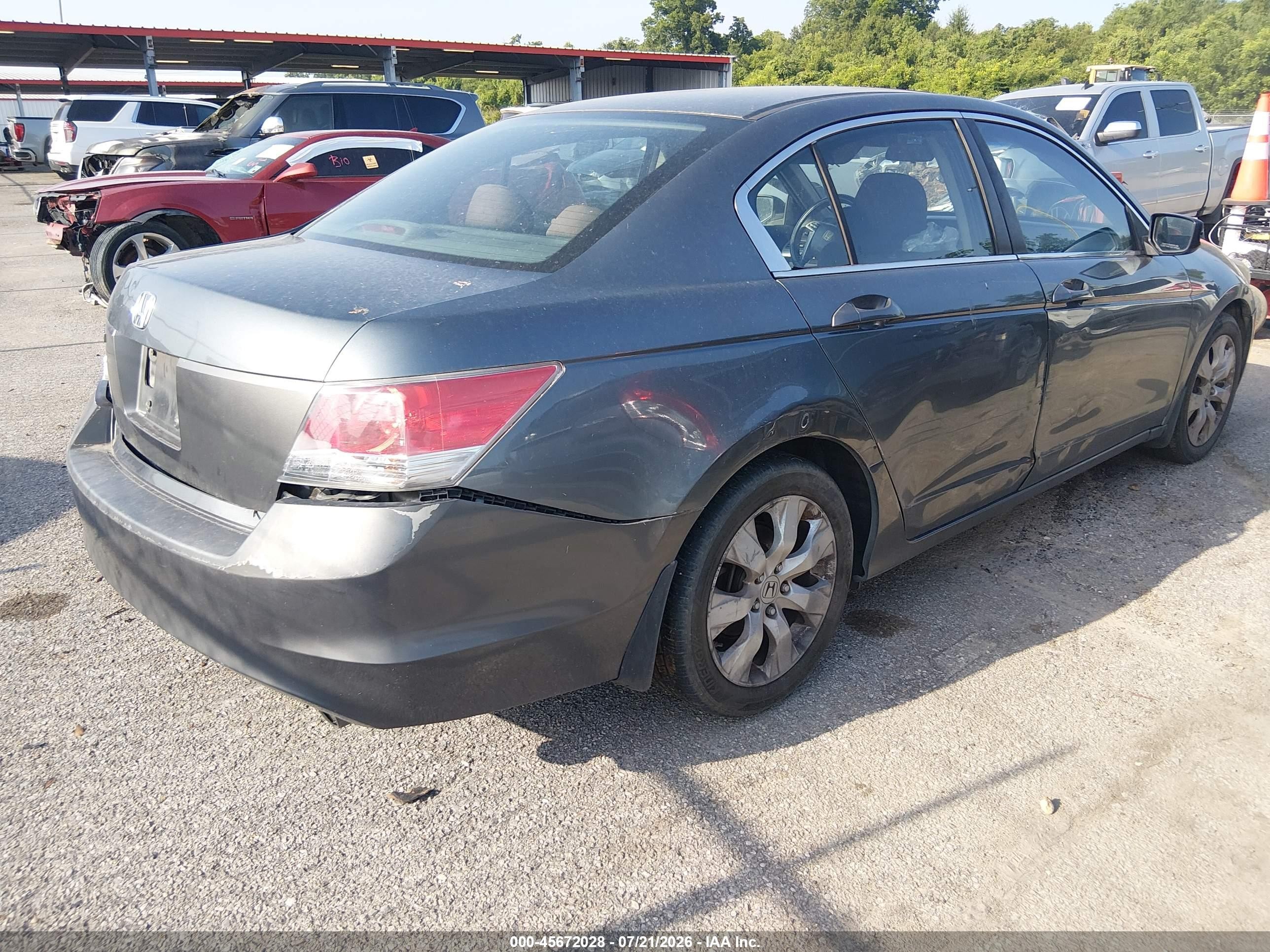 2008 Honda Accord 2.4 Ex Gray vin: 1HGCP26768A095017