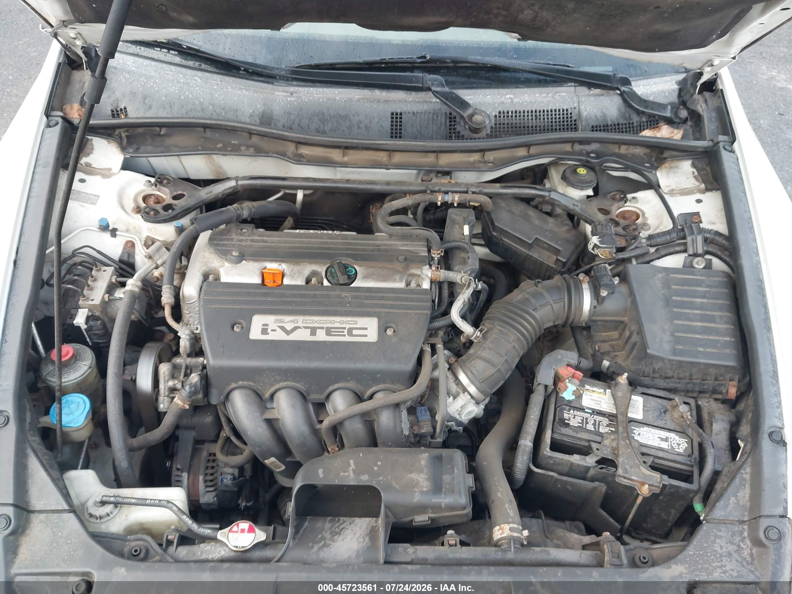 2008 Honda Accord 2.4 Ex White vin: 1HGCP26768A113595