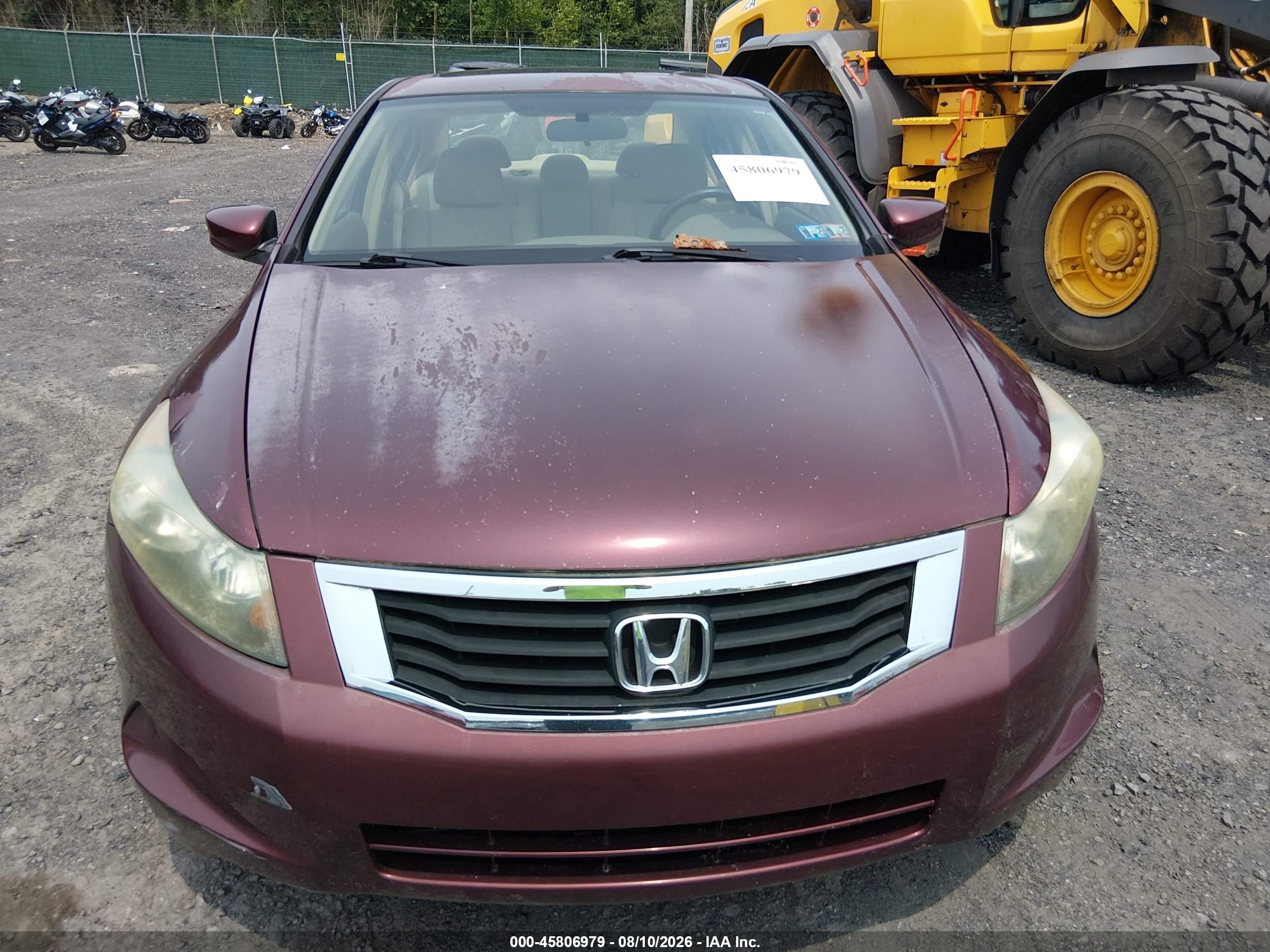 2008 Honda Accord 2.4 Ex Red vin: 1HGCP26768A124032