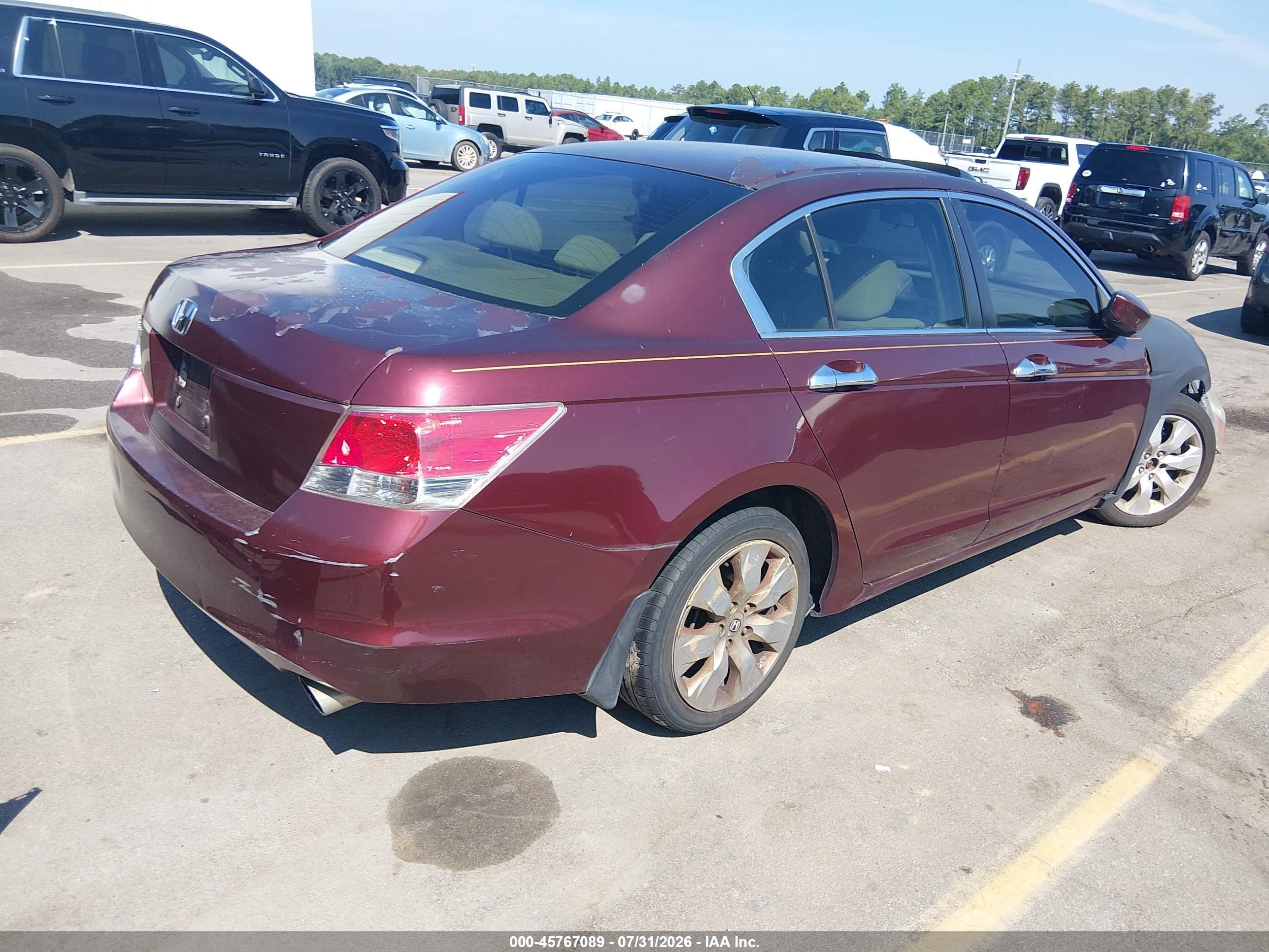 2009 Honda Accord 2.4 Ex Красный vin: 1HGCP26769A016060