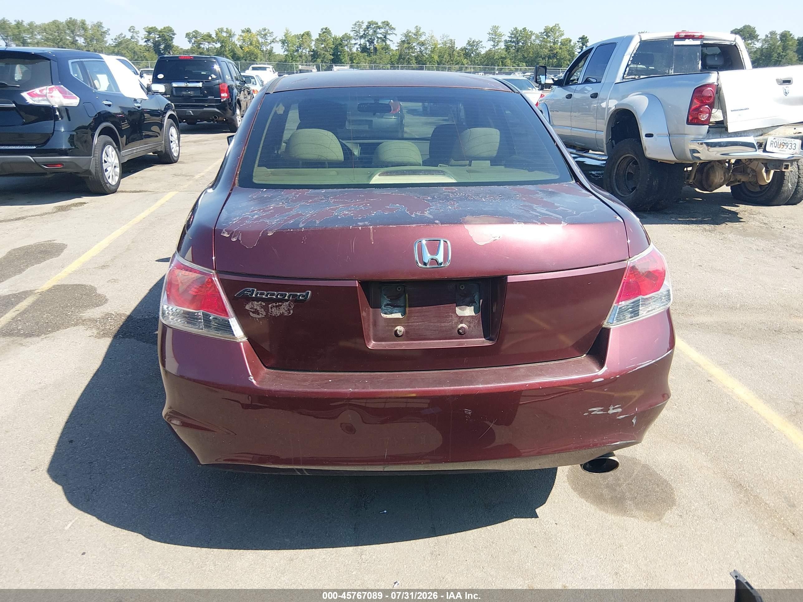 2009 Honda Accord 2.4 Ex Красный vin: 1HGCP26769A016060