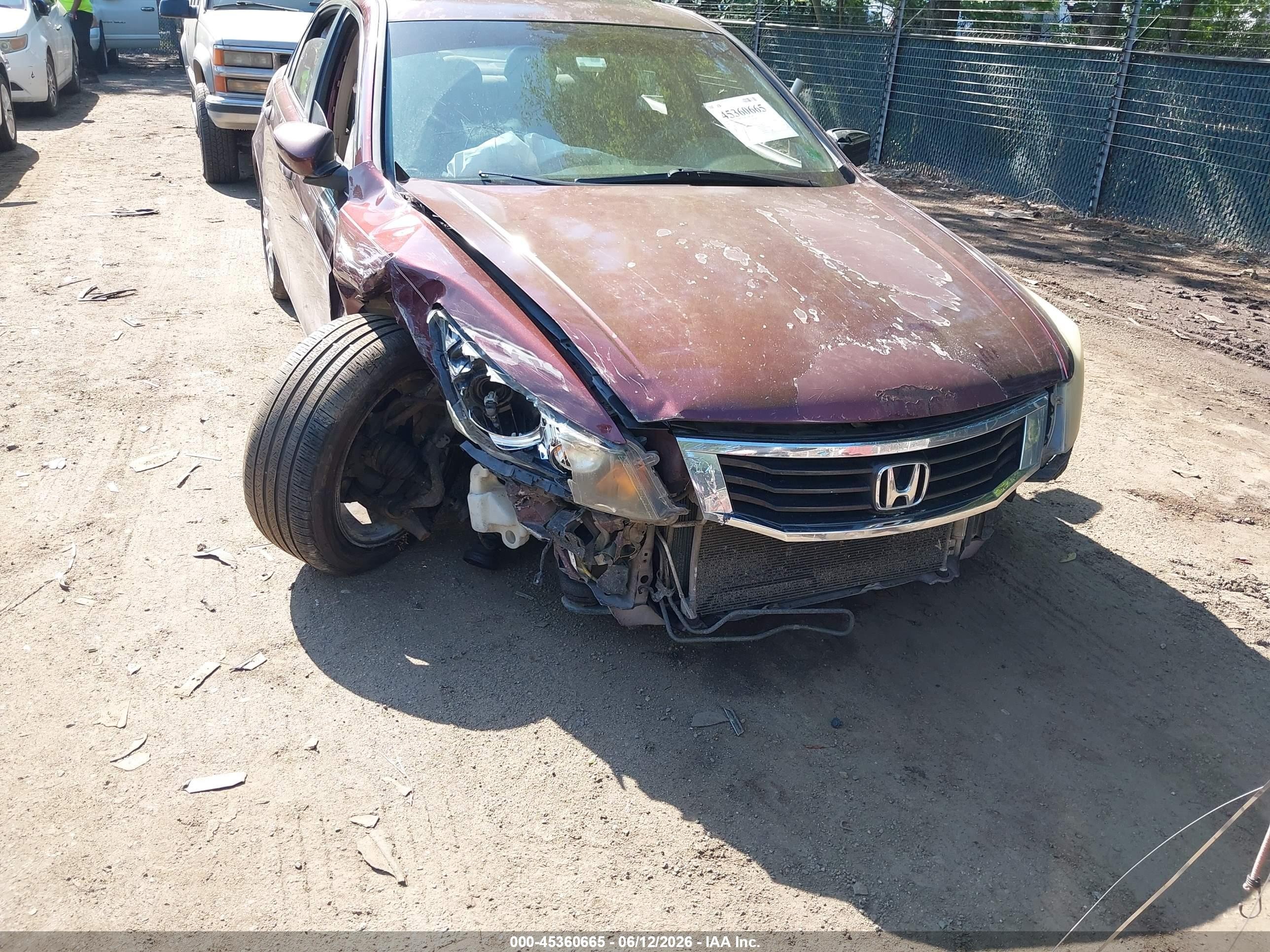2008 Honda Accord 2.4 Ex Burgundy vin: 1HGCP26778A038034