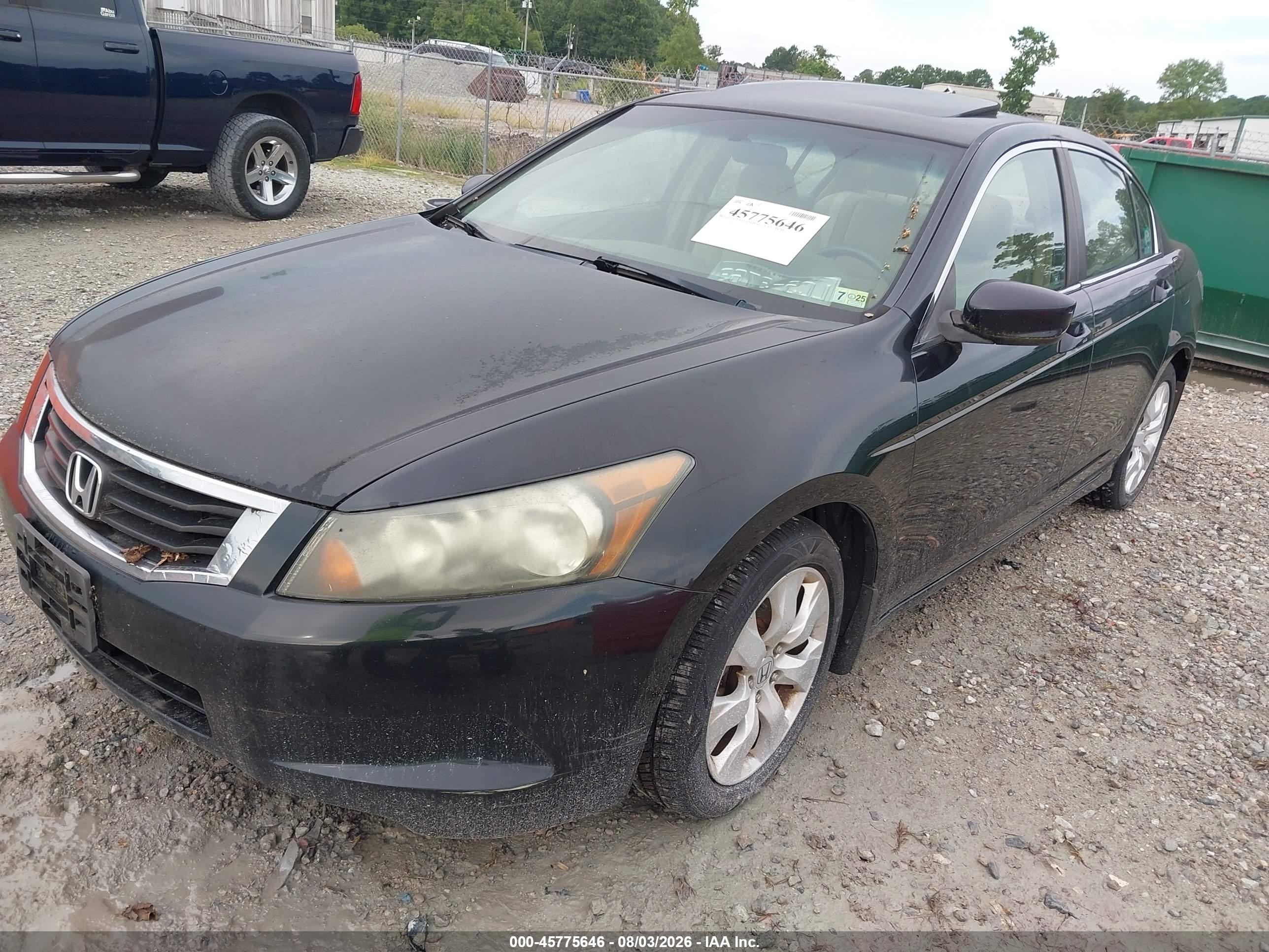 2008 Honda Accord 2.4 Ex Black vin: 1HGCP267X8A132652