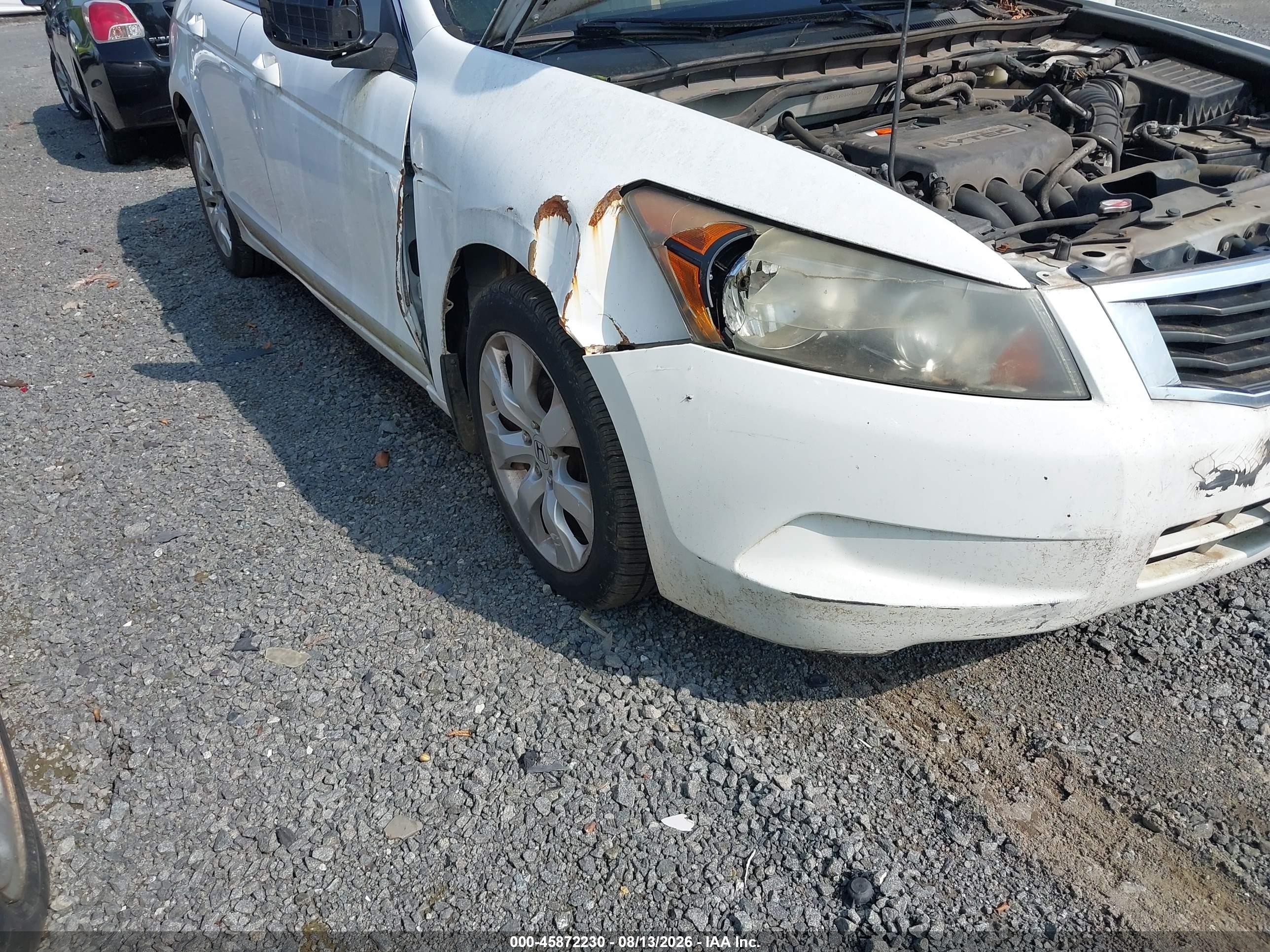 2008 Honda Accord 2.4 Ex-l White vin: 1HGCP26808A030270