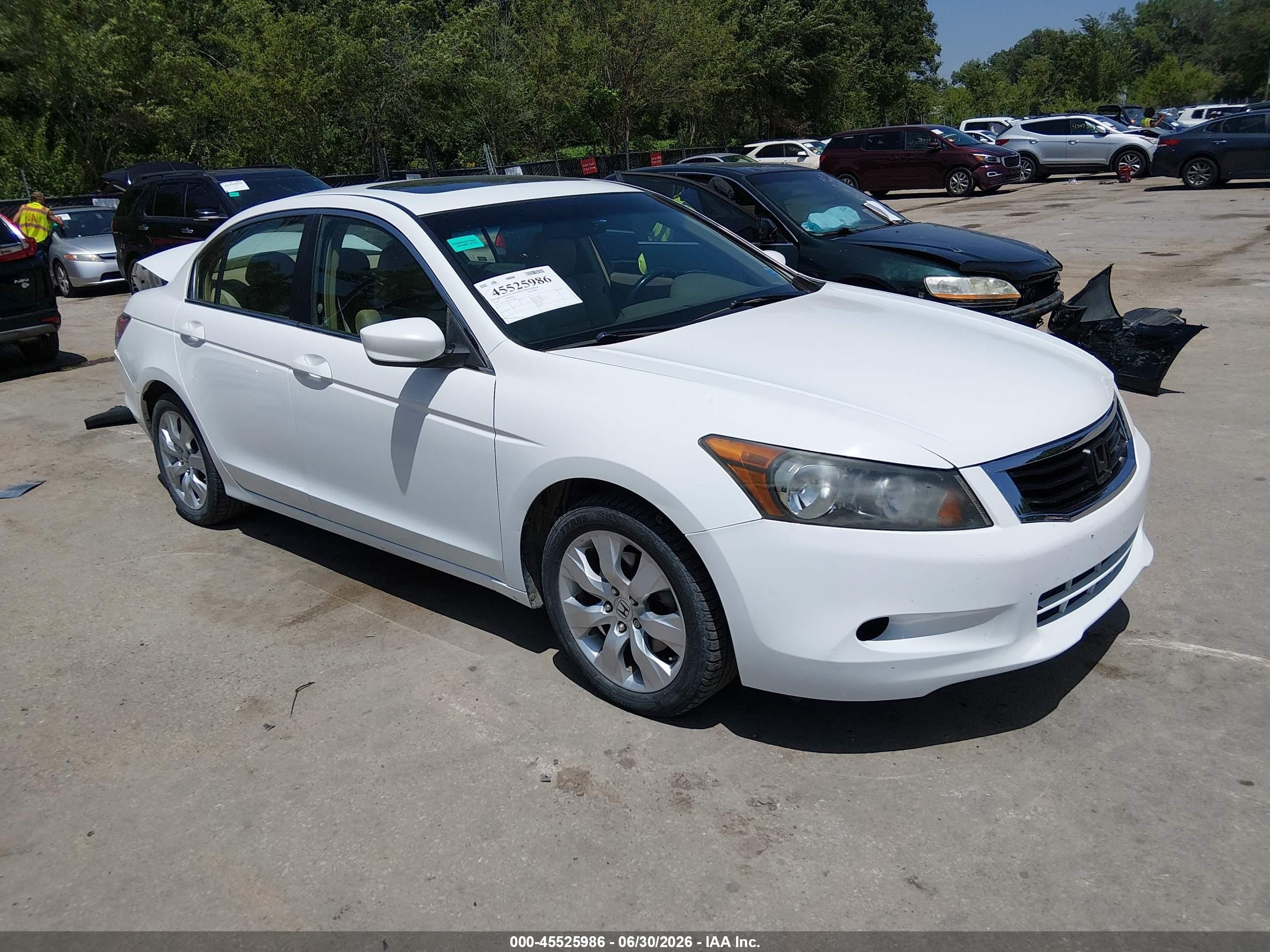2009 Honda Accord 2.4 Ex-l White vin: 1HGCP26809A035681