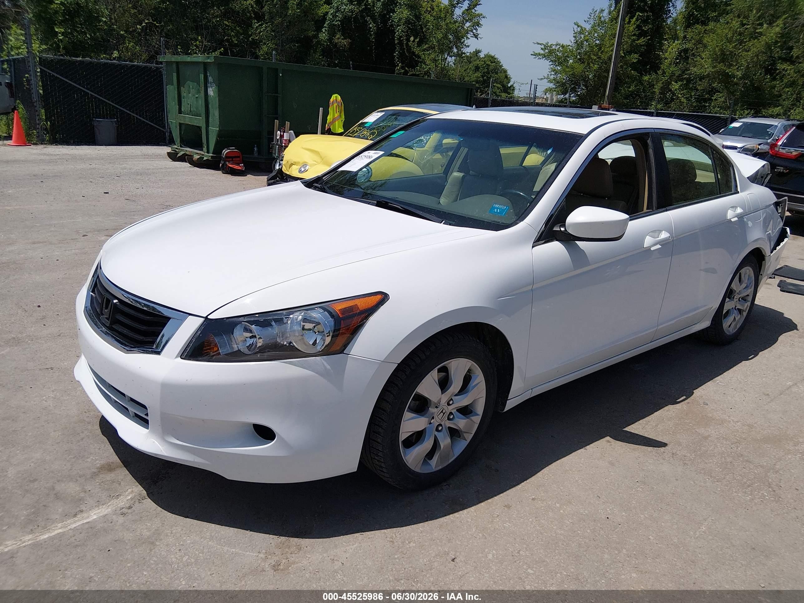 2009 Honda Accord 2.4 Ex-l White vin: 1HGCP26809A035681