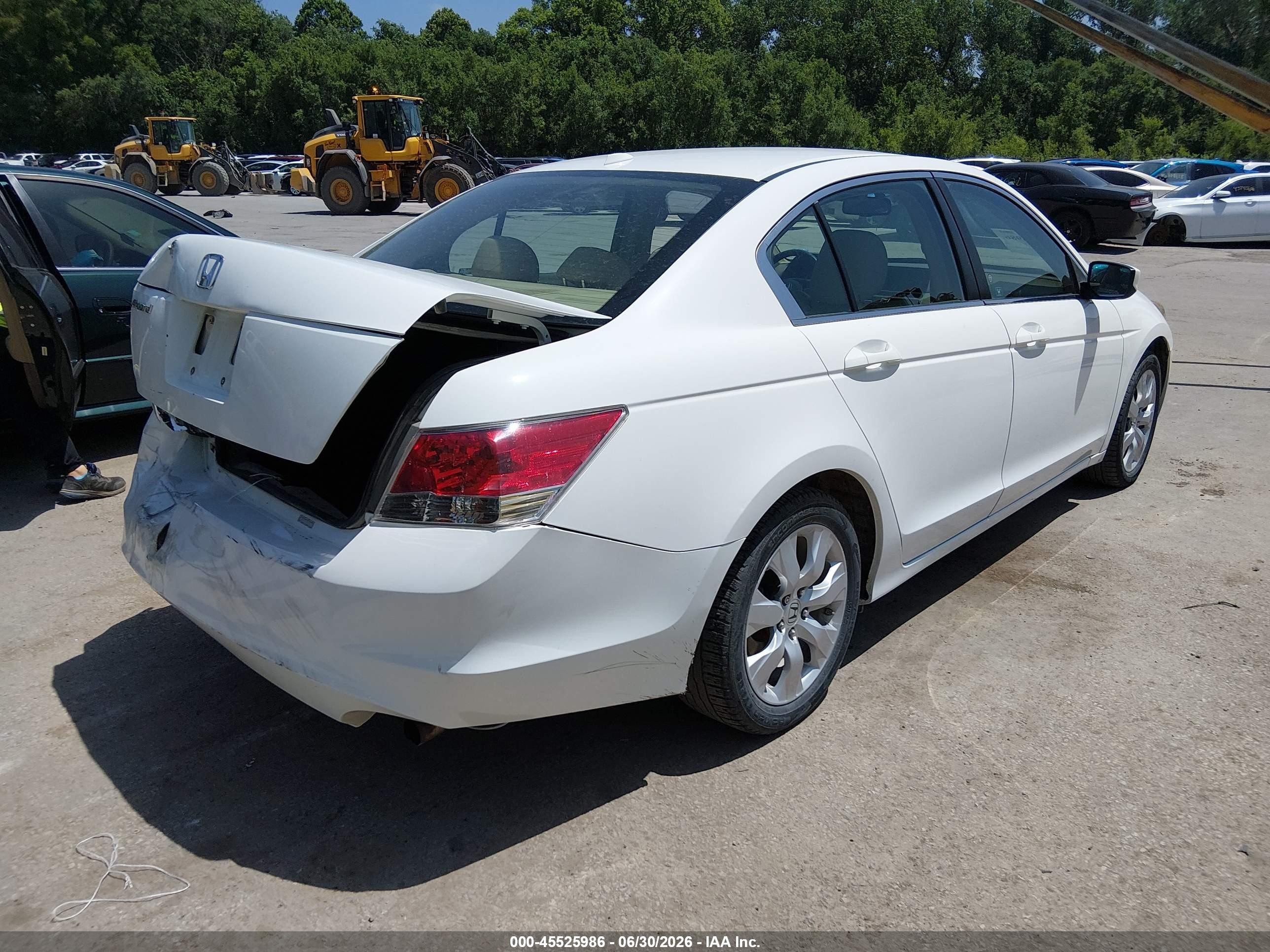 2009 Honda Accord 2.4 Ex-l White vin: 1HGCP26809A035681