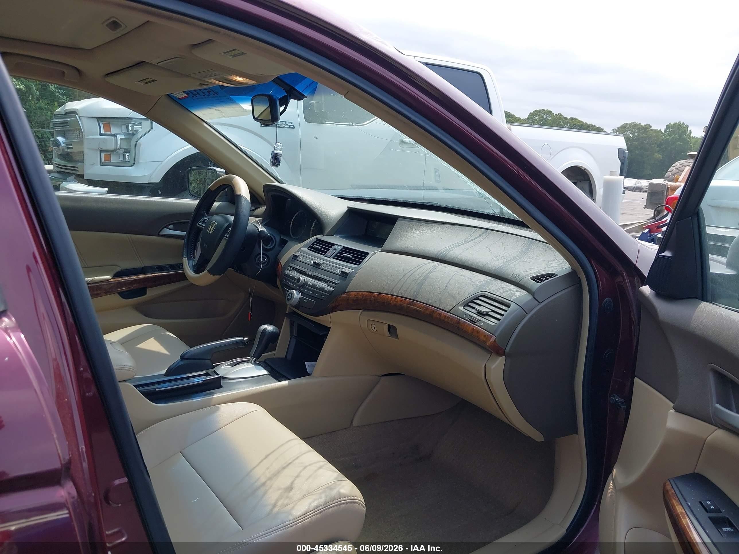 2009 Honda Accord 2.4 Ex-l Burgundy vin: 1HGCP26809A083522