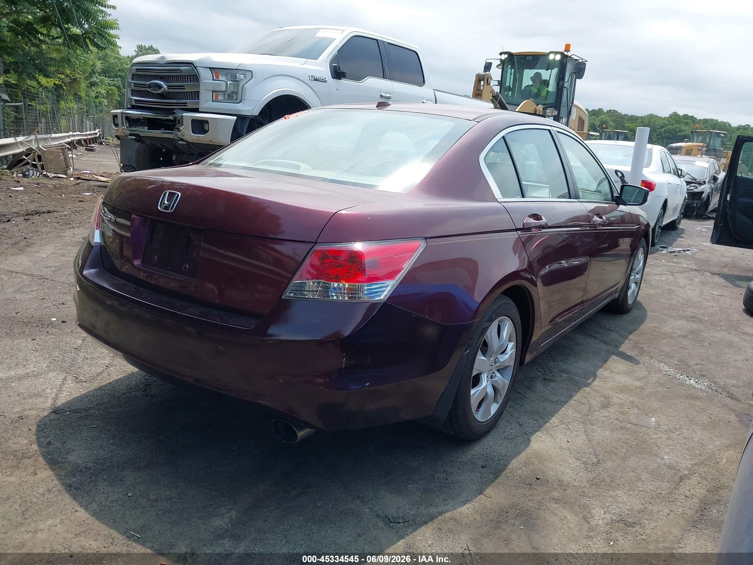 2009 Honda Accord 2.4 Ex-l Burgundy vin: 1HGCP26809A083522