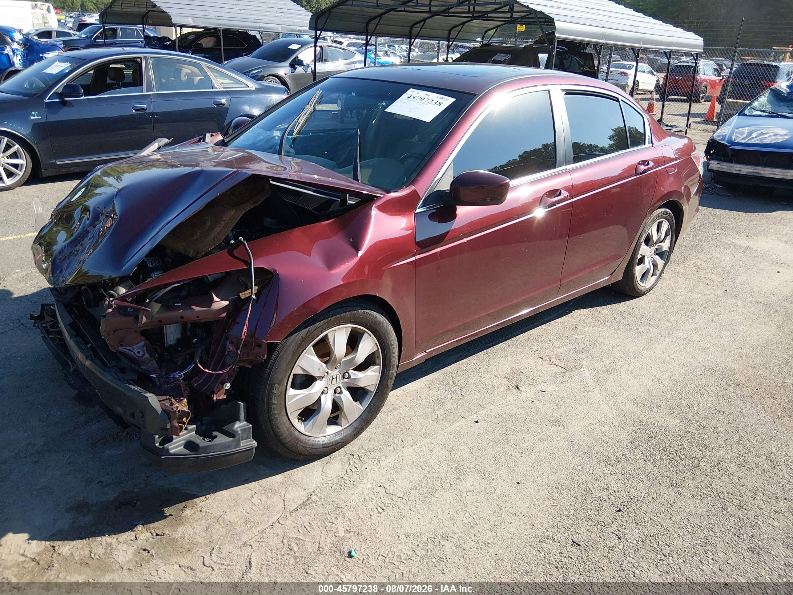 2009 Honda Accord 2.4 Ex-l Burgundy vin: 1HGCP26809A099462