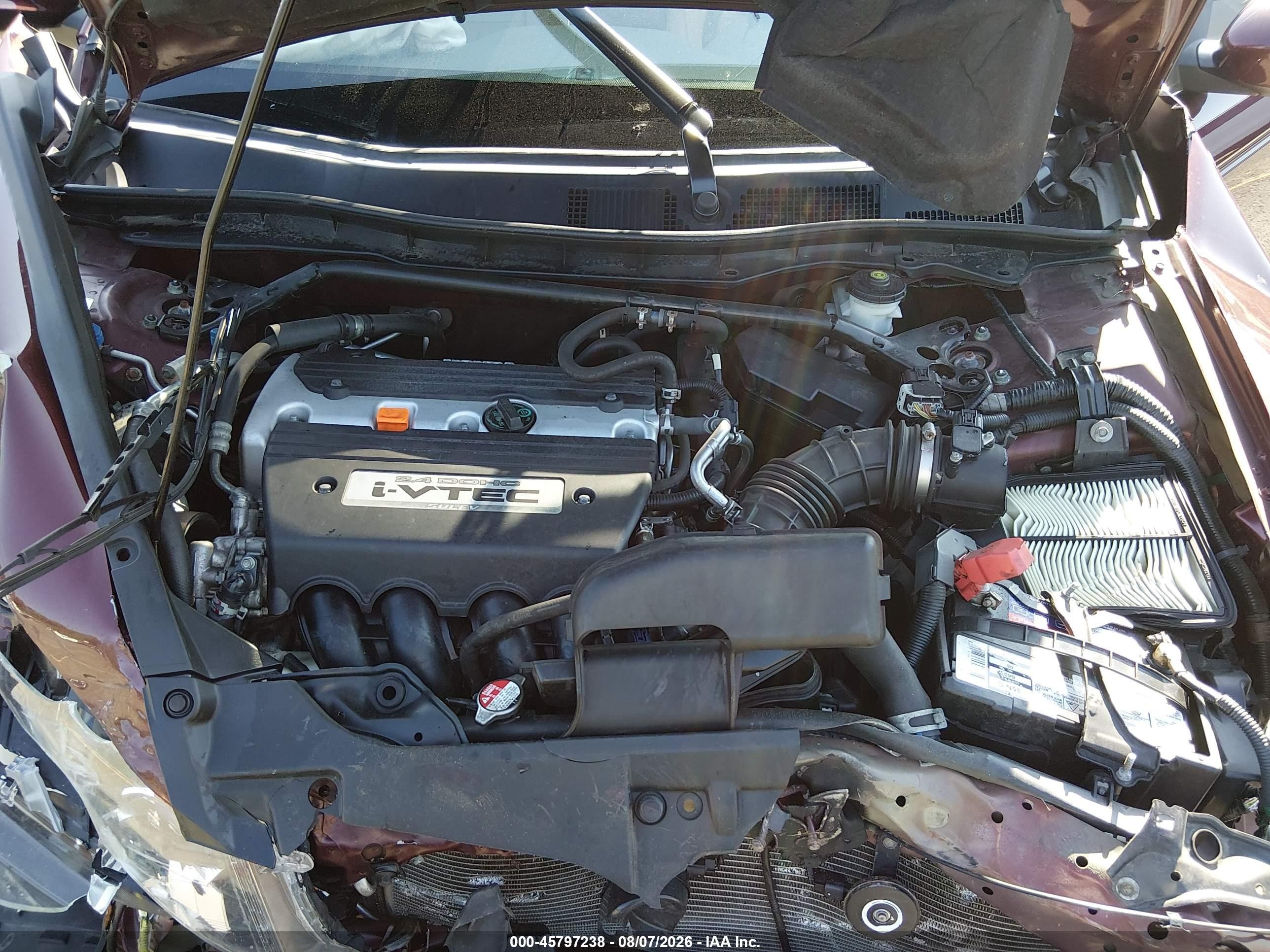 2009 Honda Accord 2.4 Ex-l Burgundy vin: 1HGCP26809A099462