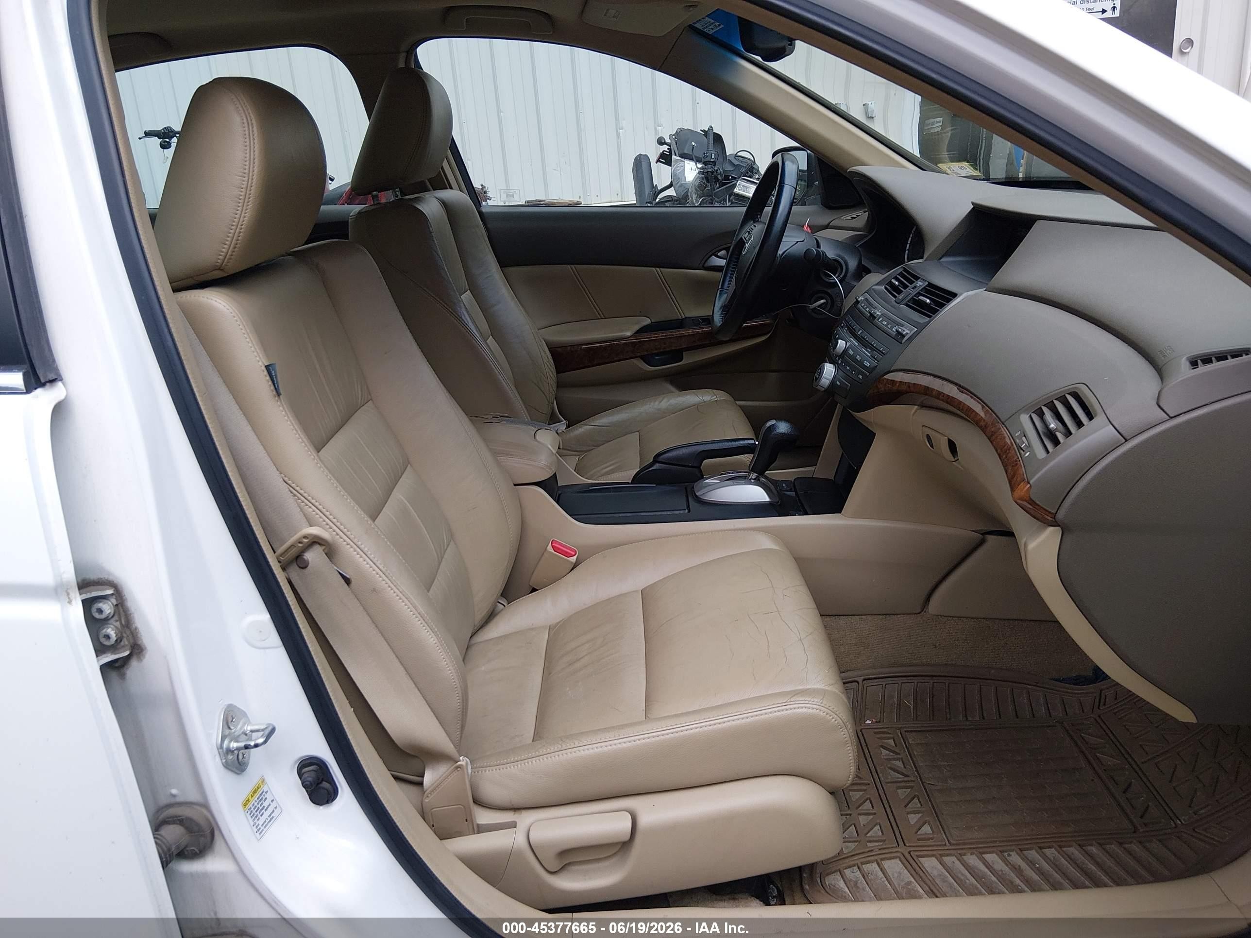 2009 Honda Accord 2.4 Ex-l White vin: 1HGCP26809A175908