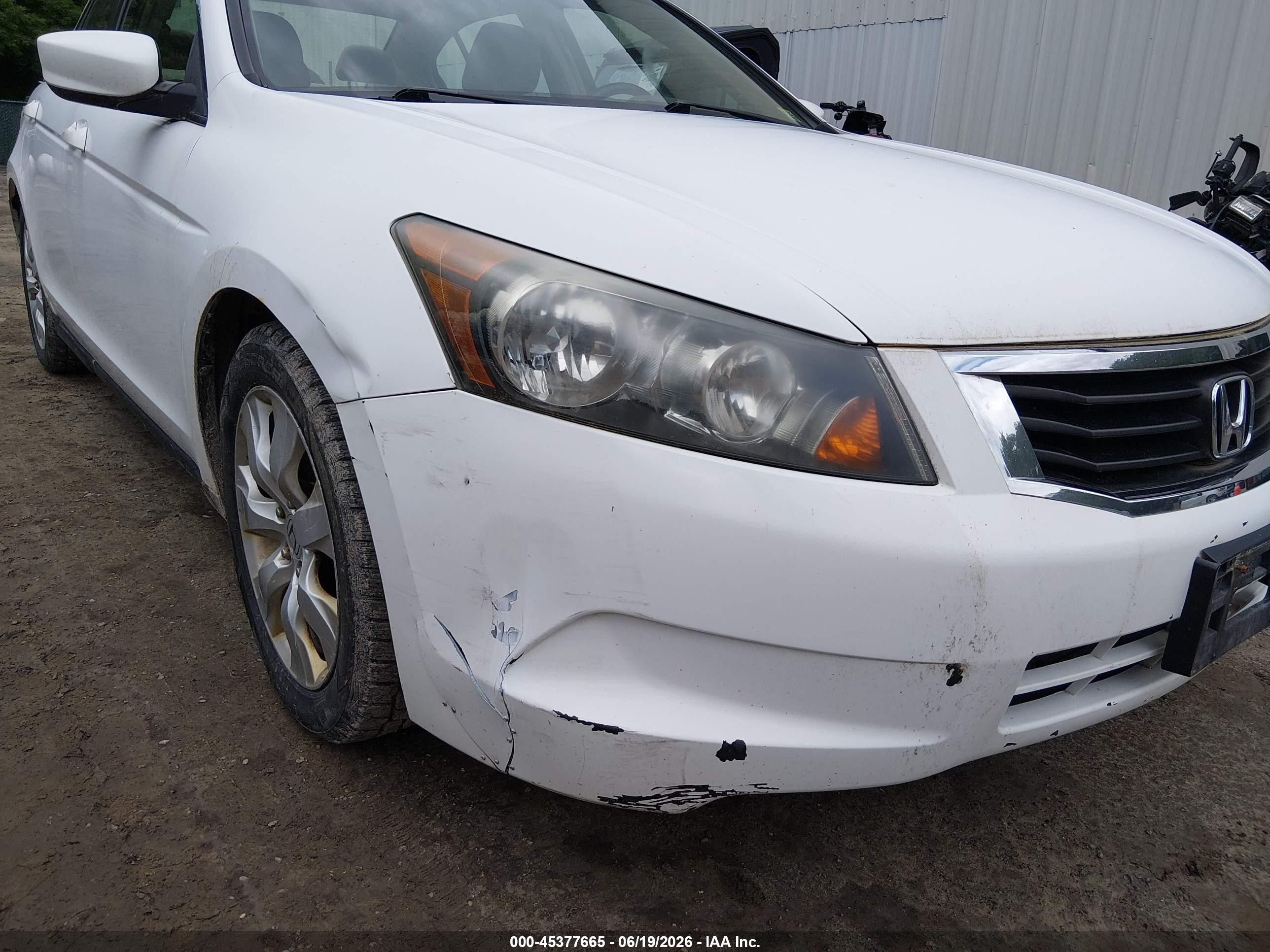 2009 Honda Accord 2.4 Ex-l White vin: 1HGCP26809A175908