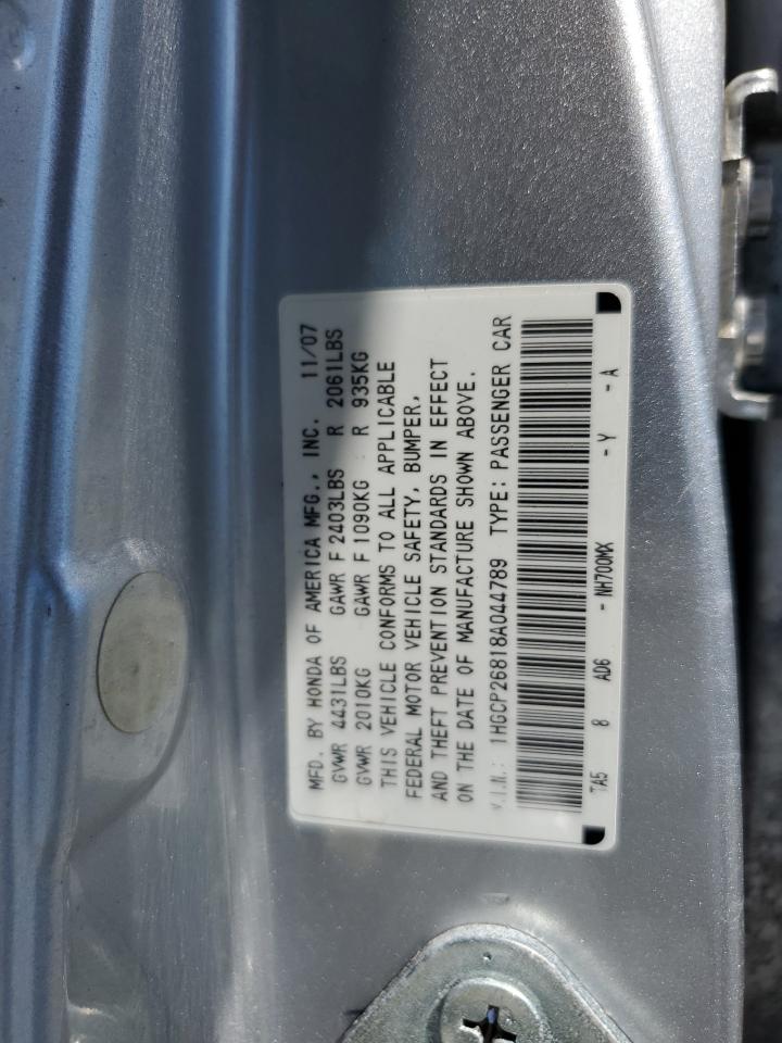 2008 Honda Accord Exl Silver vin: 1HGCP26818A044789