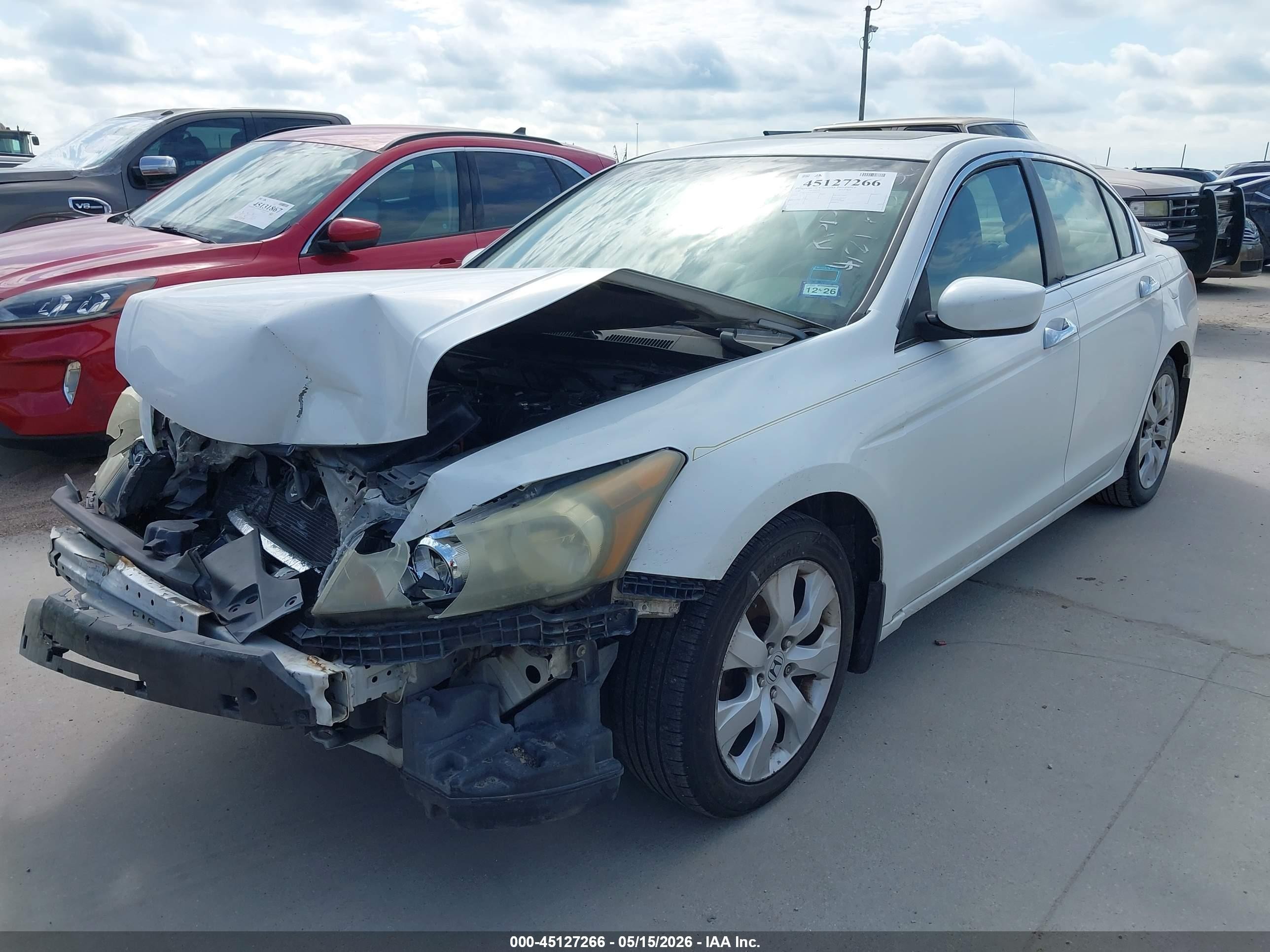 2009 Honda Accord 2.4 Ex-l White vin: 1HGCP26819A006352